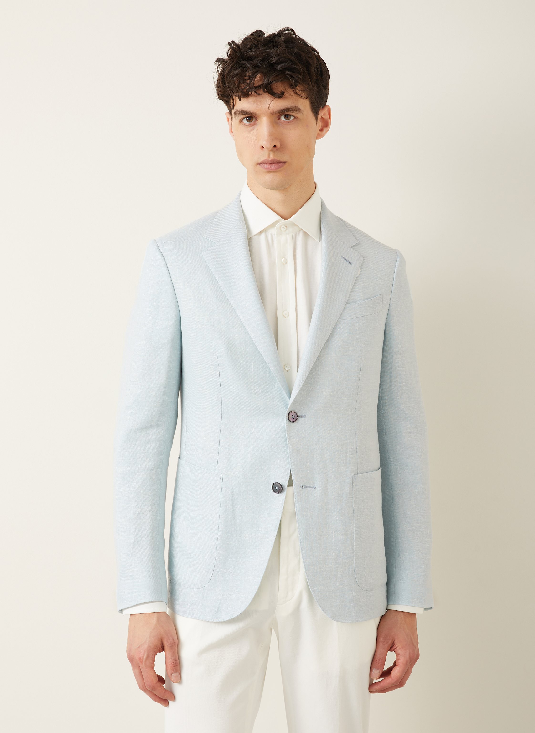 Thumbnail - Zegna Sakko Extra Slim Fit Mit Leinen blau