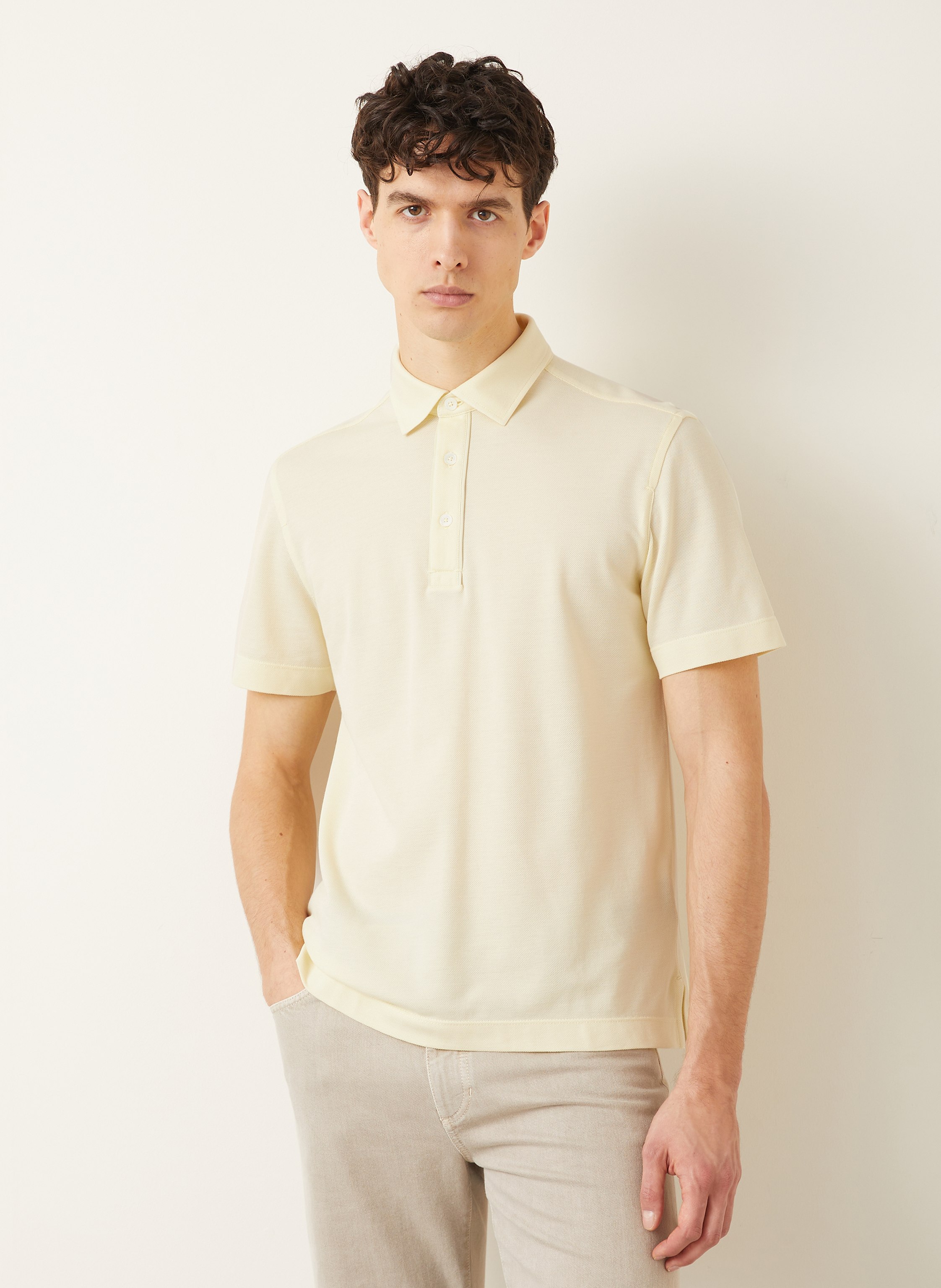 Thumbnail - Zegna Piqué-Poloshirt gelb