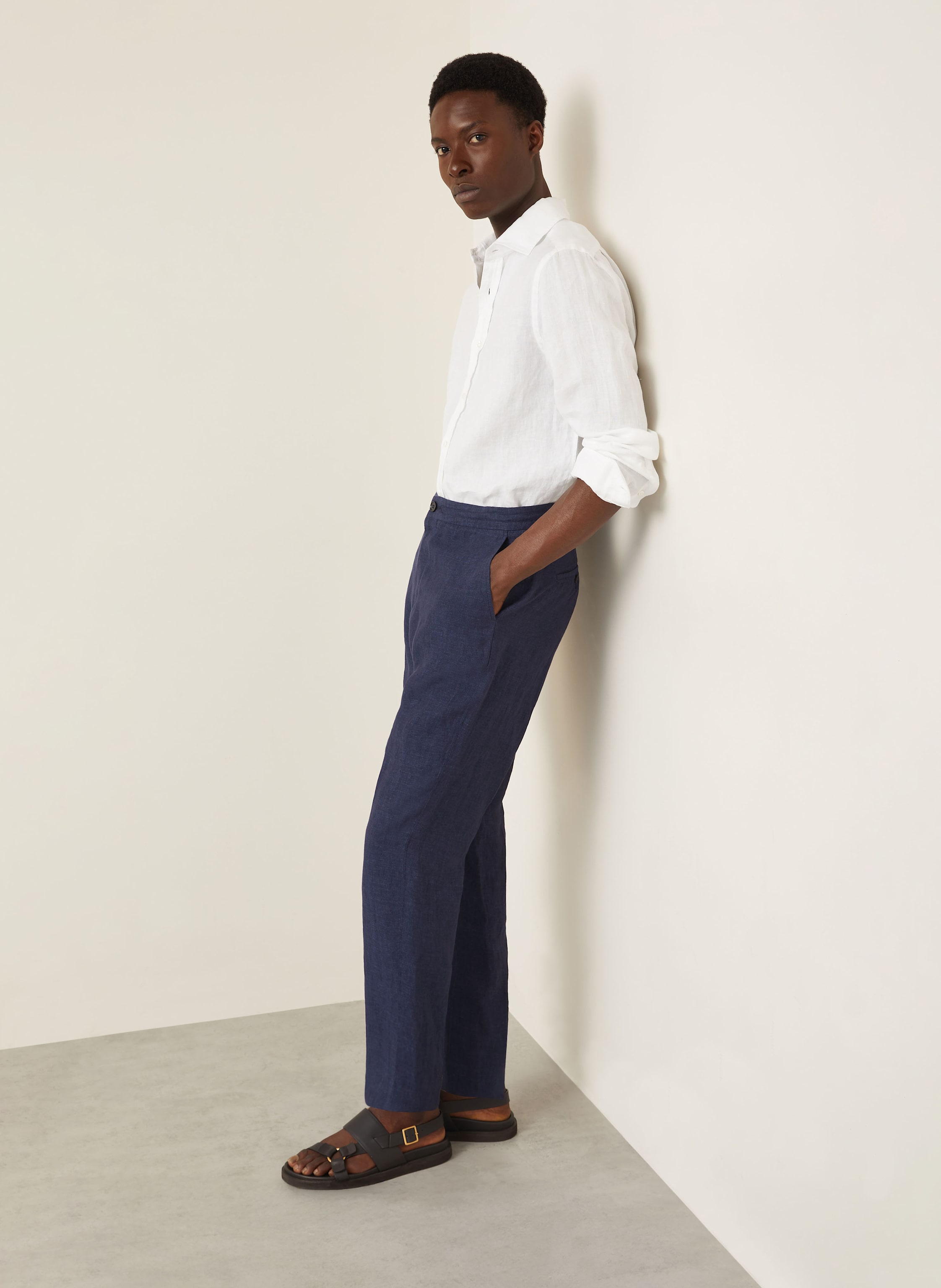 Thumbnail - Zegna Leinenhose Extra Slim Fit blau