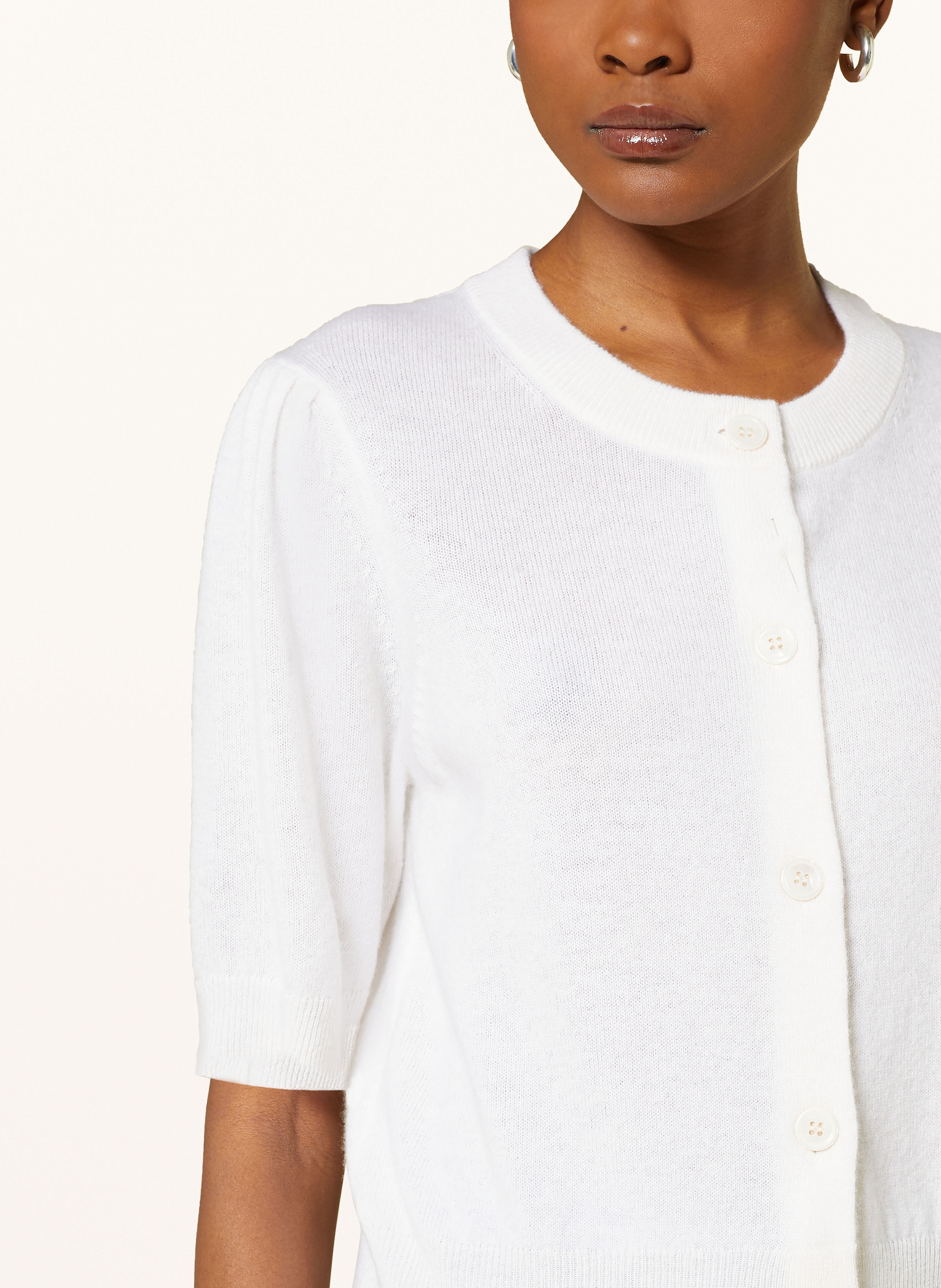 Thumbnail - Mrs & Hugs Strickjacke Mit Cashmere weiss