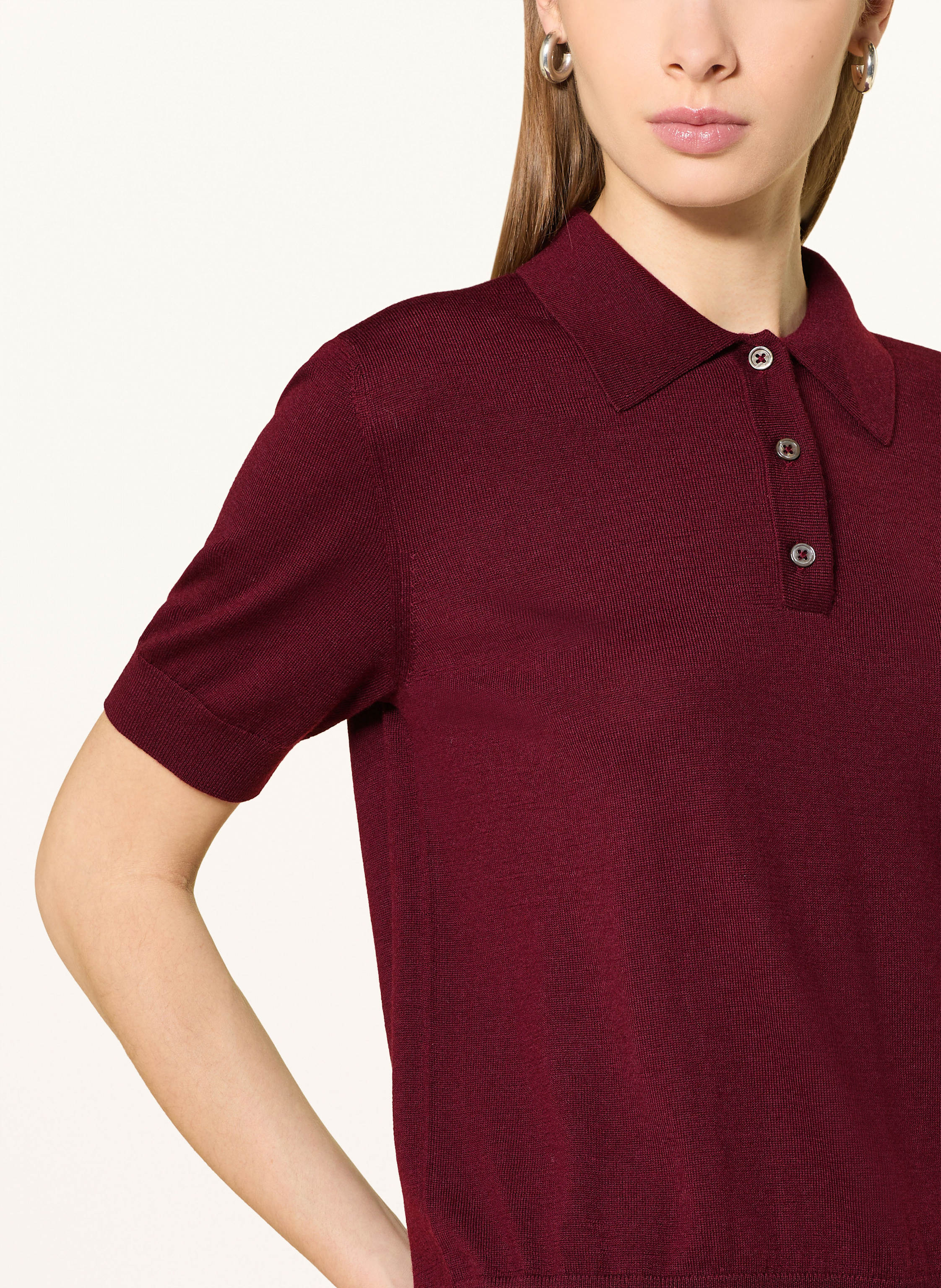 Thumbnail - Darling Harbour Strick-Poloshirt rot