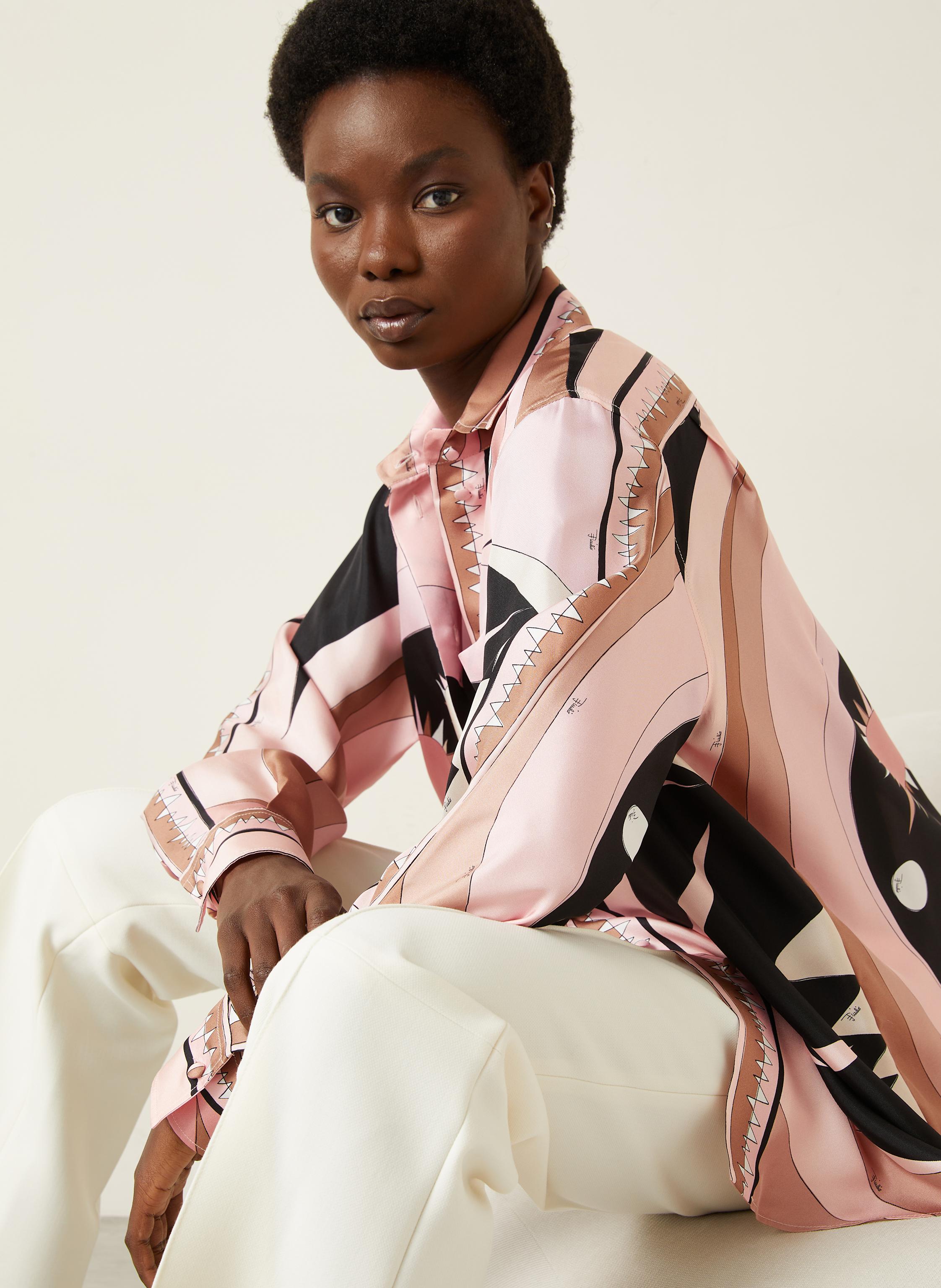 Thumbnail - Pucci Hemdbluse Camicia Aus Seide rosa