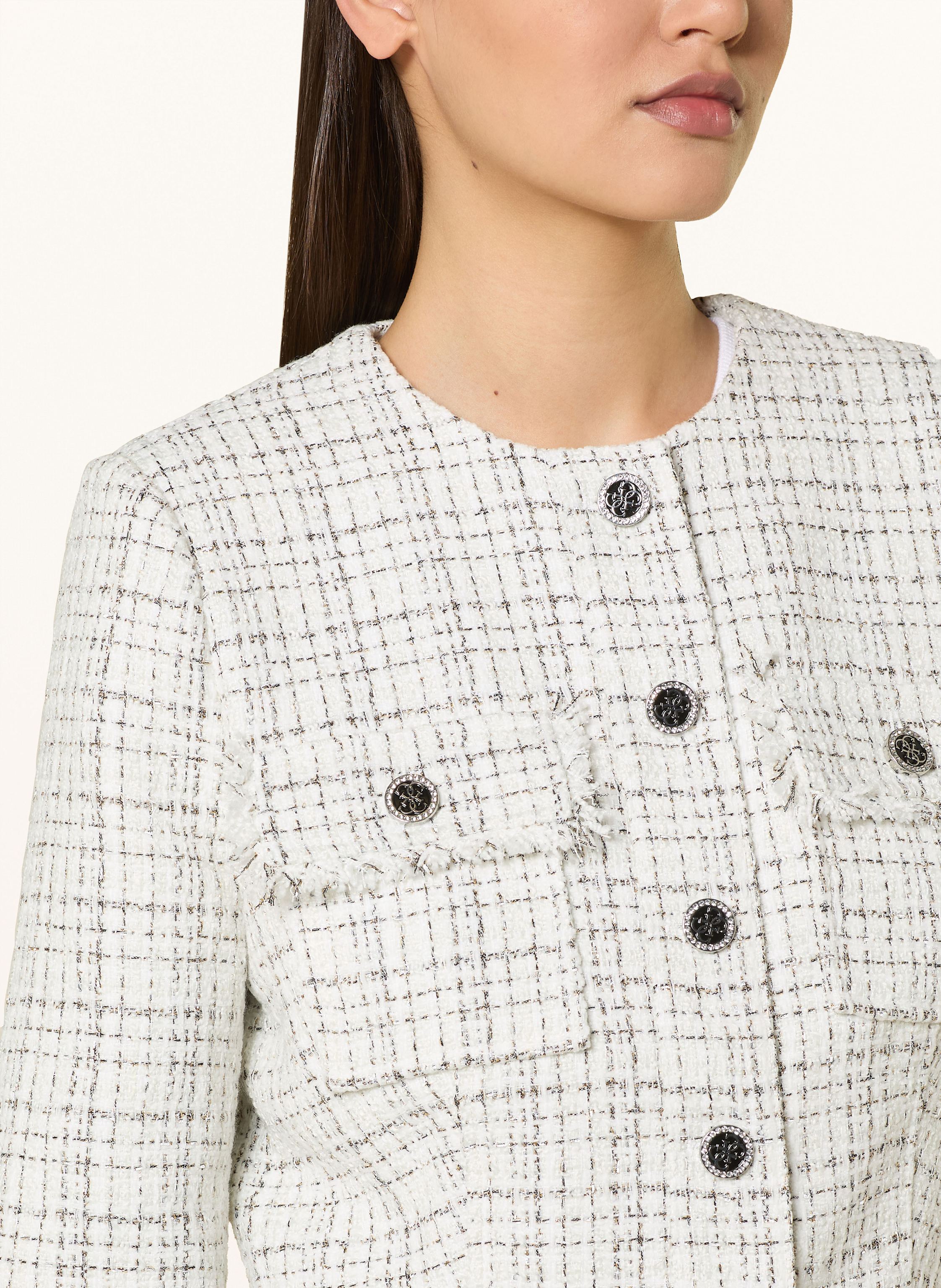 Thumbnail - Guess Tweed-Blazer Annamaria Mit Glitzergarn Und Schmucksteinen schwarz