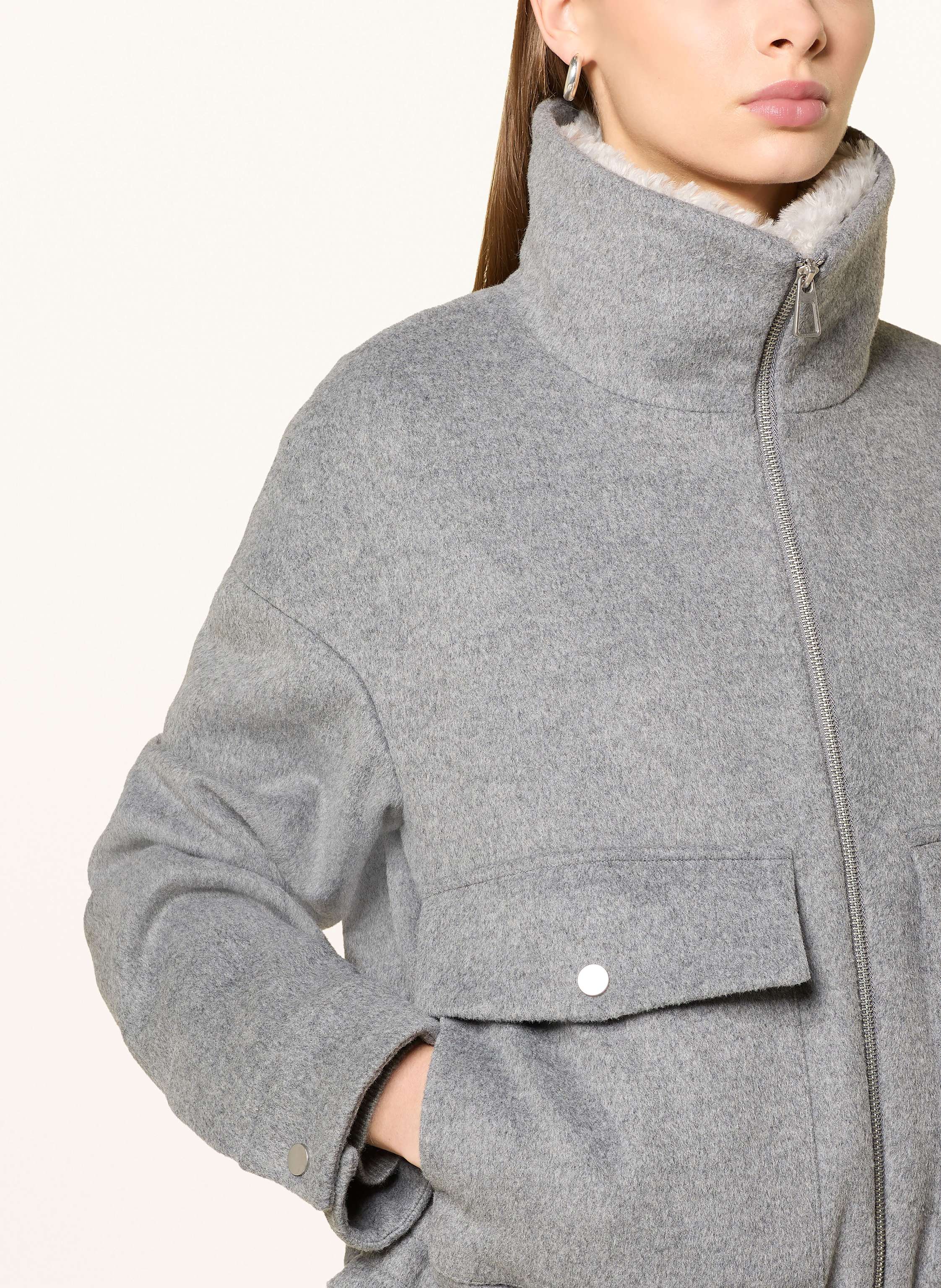 Thumbnail - Darling Harbour Blouson Mit Teddyfell grau