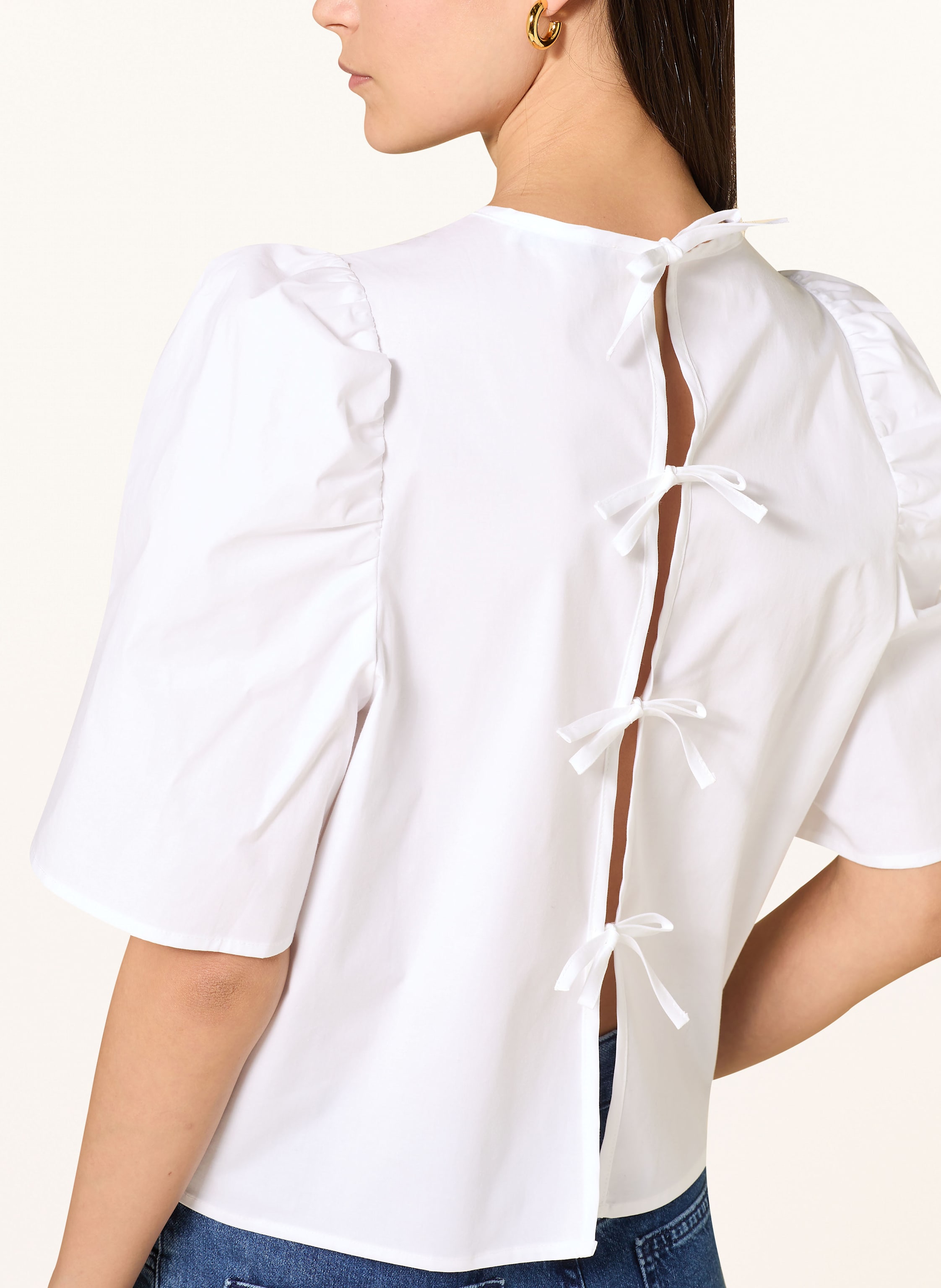 Thumbnail - Ivy Oak Cropped-Blusenshirt Elisabeth Ann Mit Rüschen weiss