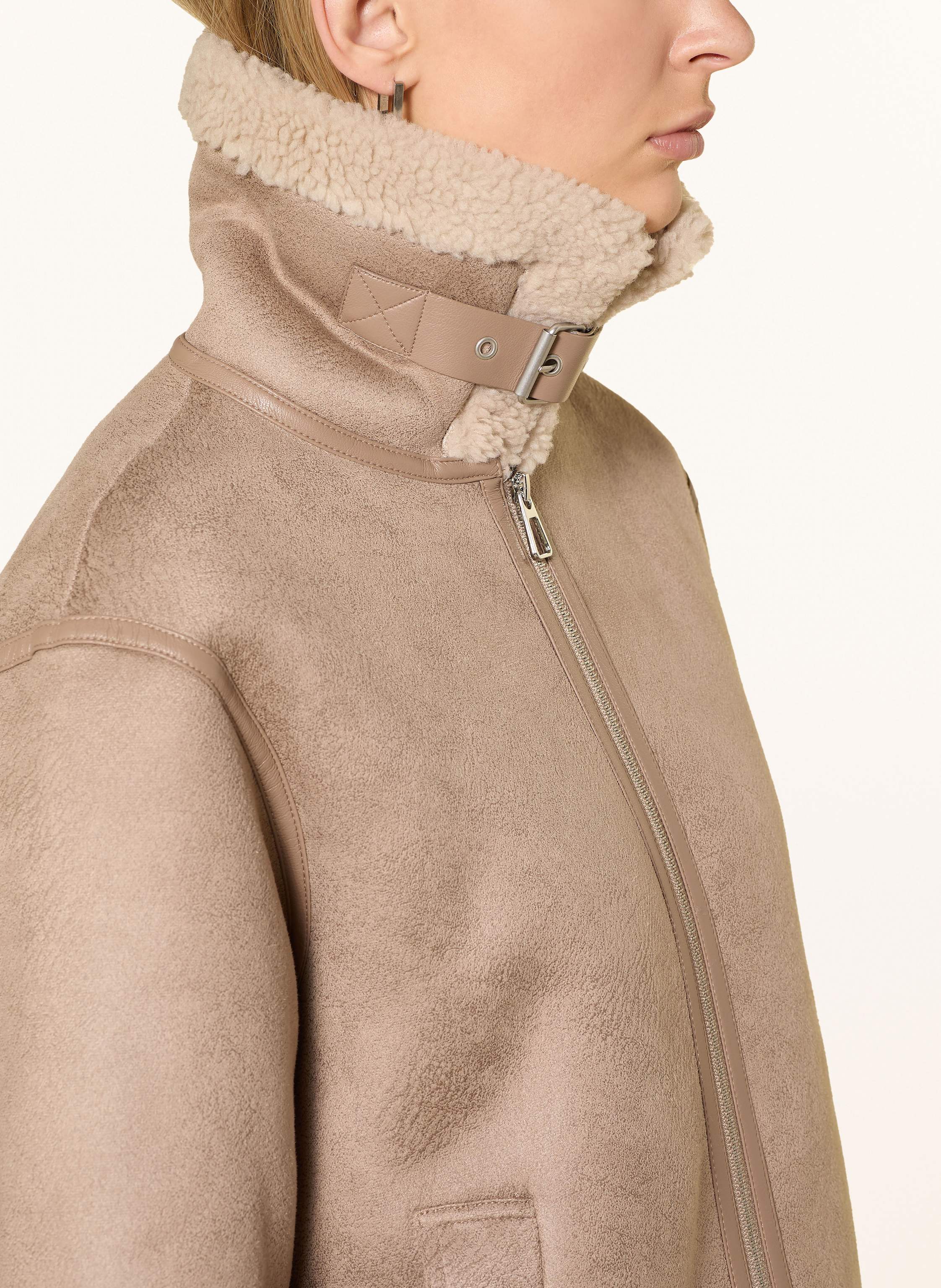 Thumbnail - Darling Harbour Jacke In Lederoptik Mit Teddyfell braun