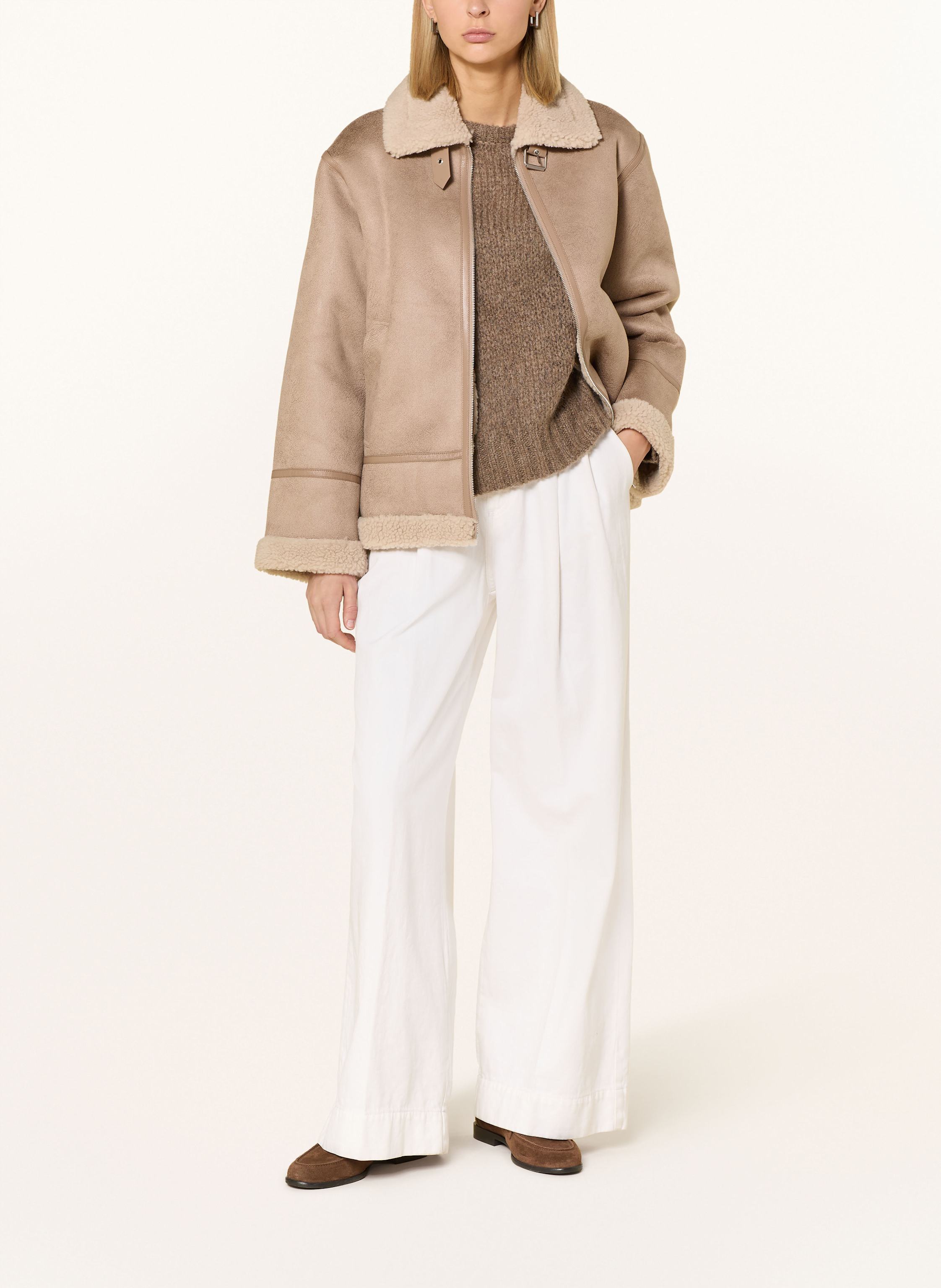 Thumbnail - Darling Harbour Jacke In Lederoptik Mit Teddyfell braun