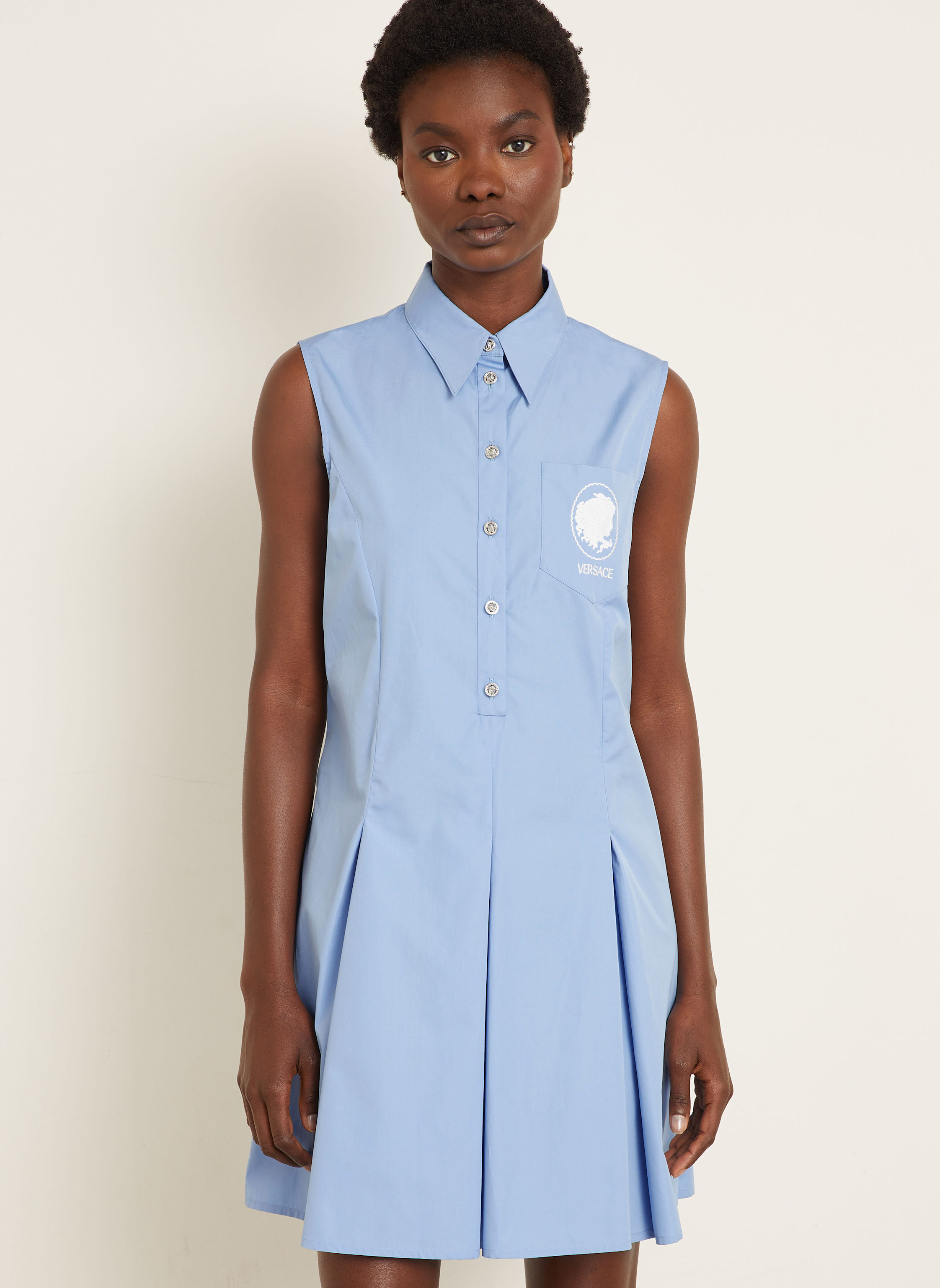 Thumbnail - Versace Hemdblusenkleid blau