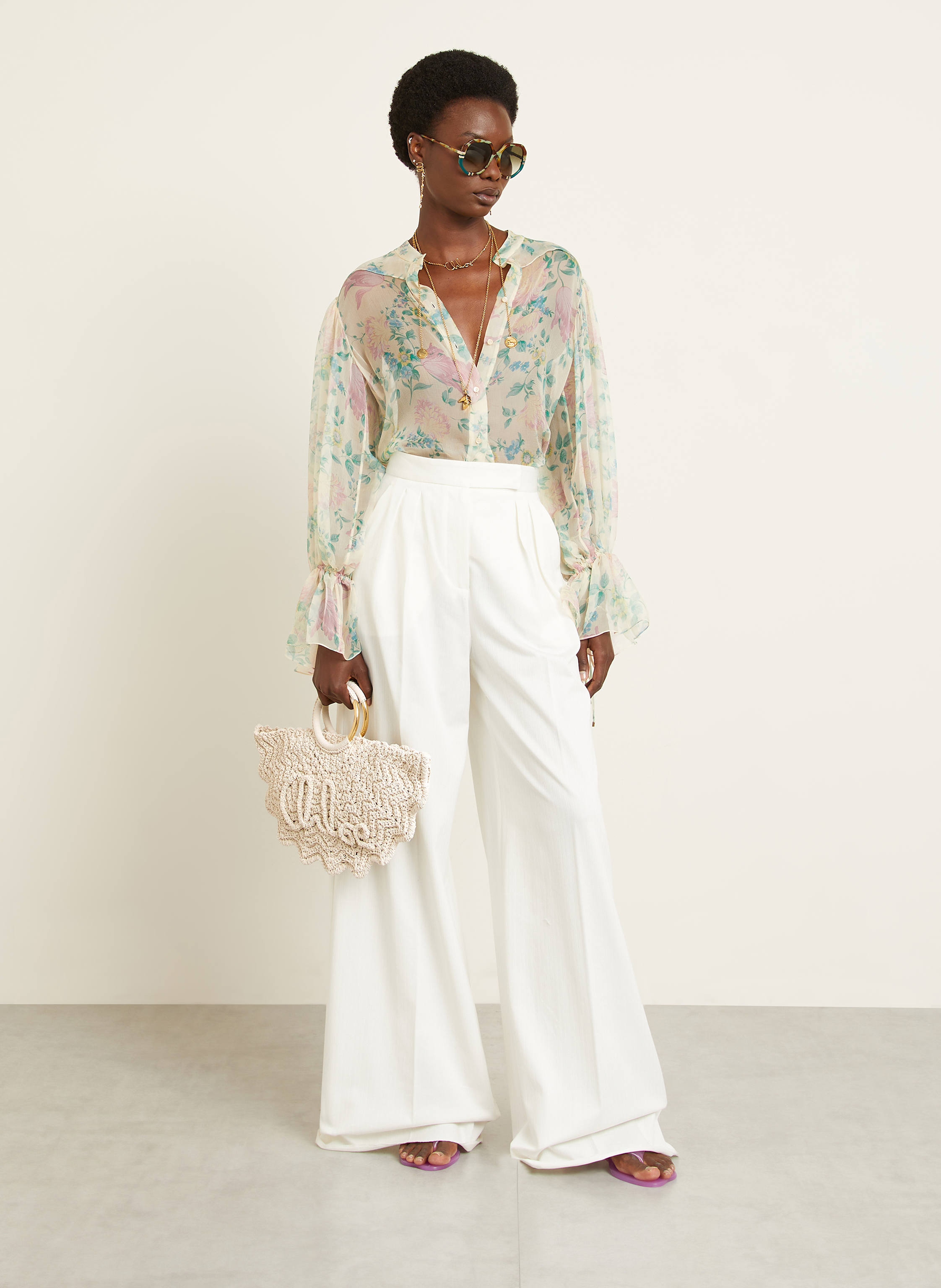 Thumbnail - Chloé Handtasche Bracelet Paravent beige