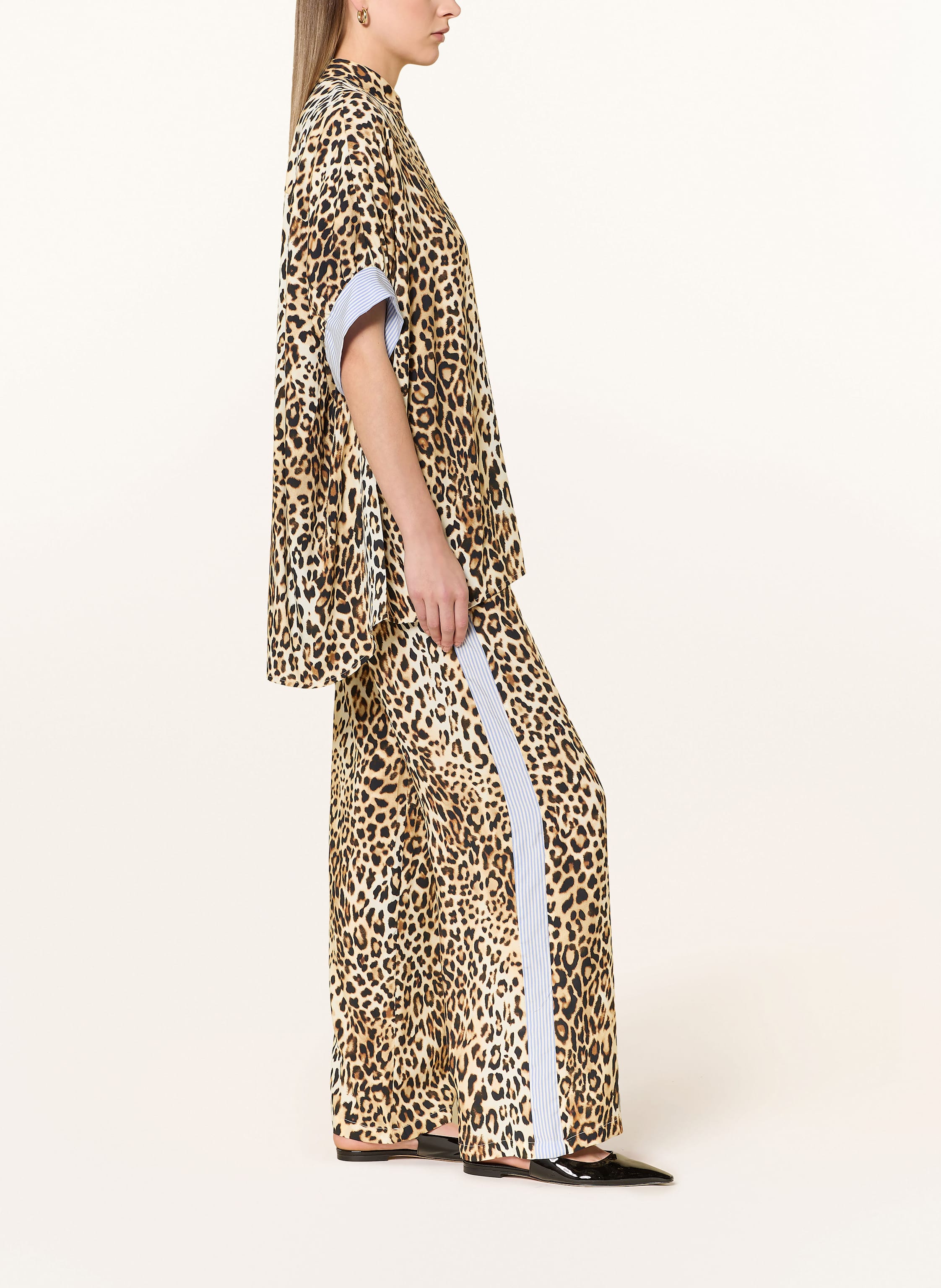 Thumbnail - Emily Van Den Bergh Marlenehose Mit Galonstreifen braun