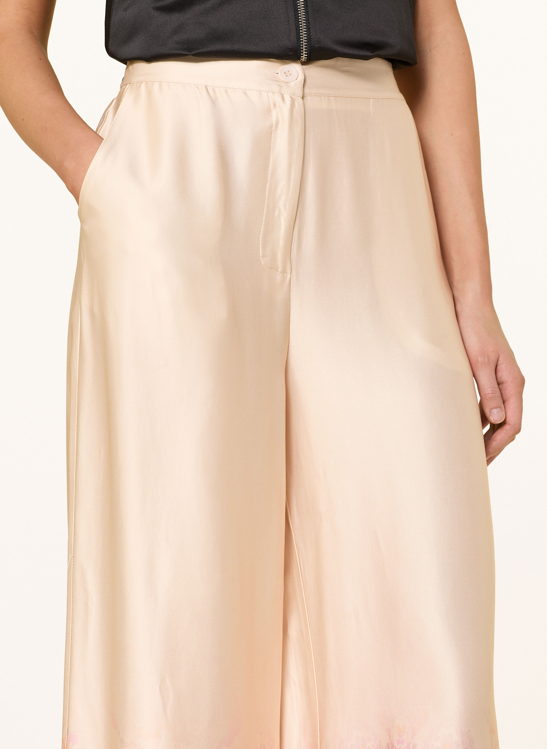 Thumbnail - Miss Goodlife Marlenehose Aus Satin beige