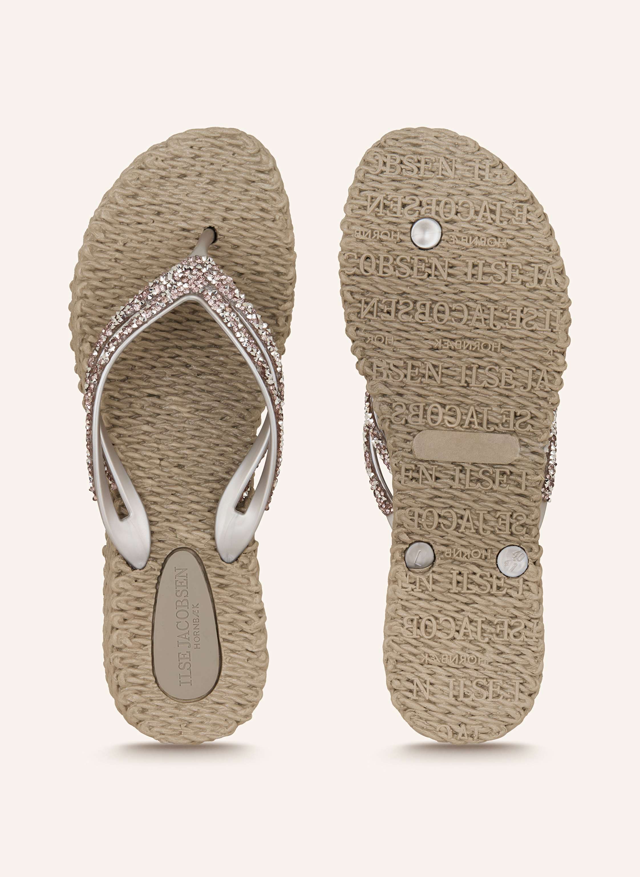 Thumbnail - Ilse Jacobsen Zehentrenner Mit Schmucksteinen grau