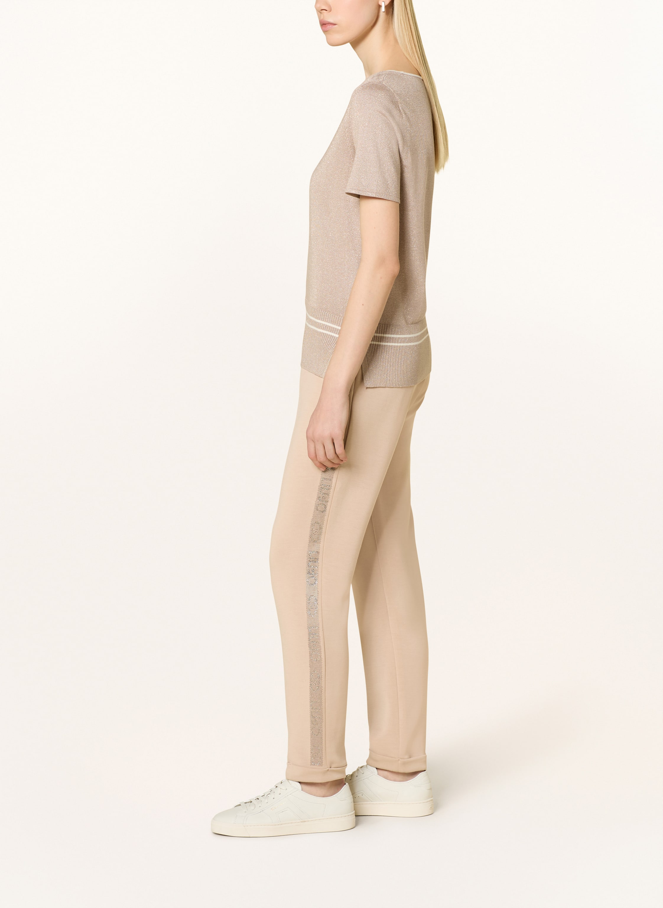 Thumbnail - Liu Jo Hose Im Jogging-Stil Mit Schmucksteinen beige