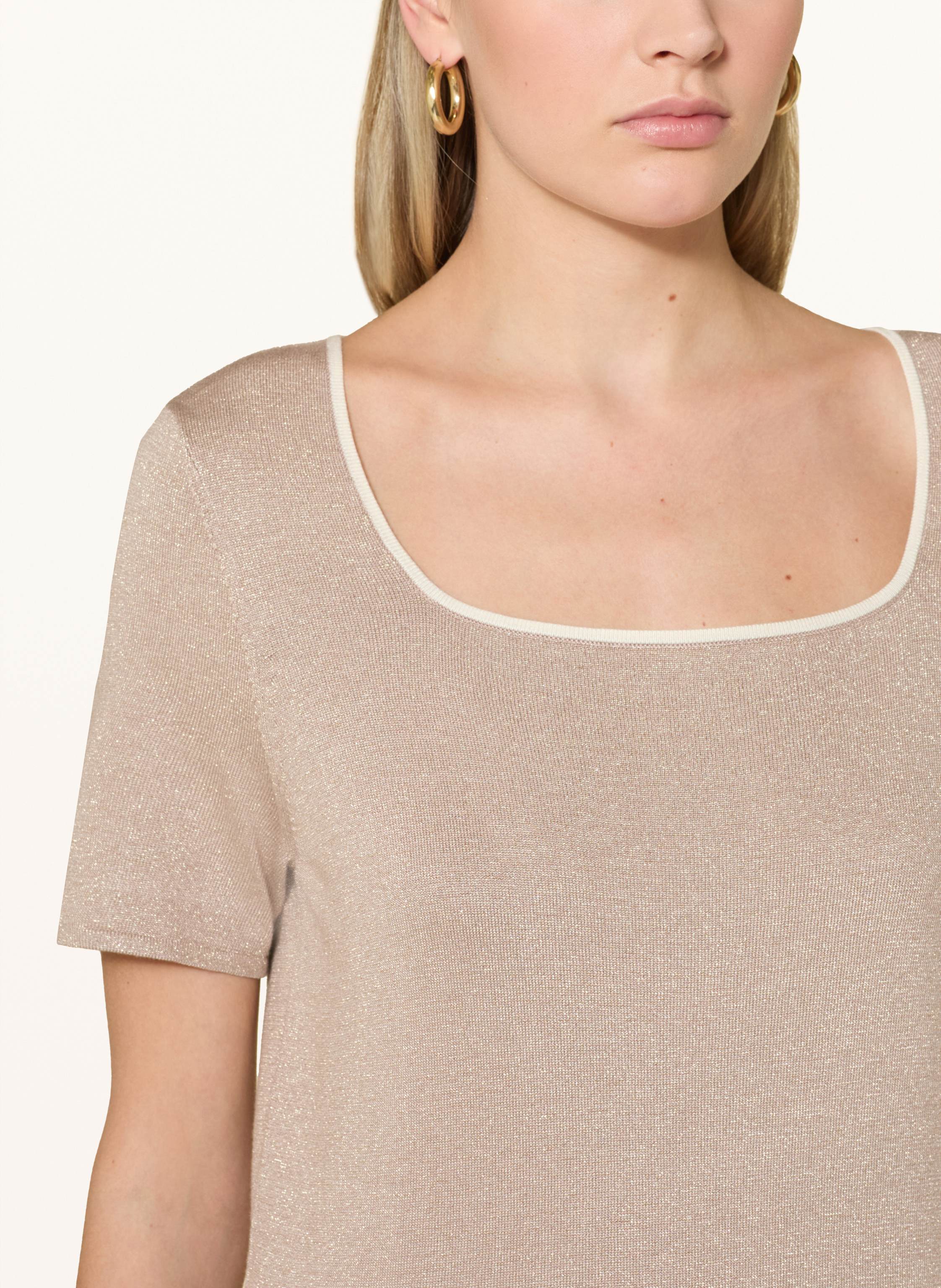 Thumbnail - Liu Jo Strickshirt Mit Glitzergarn beige