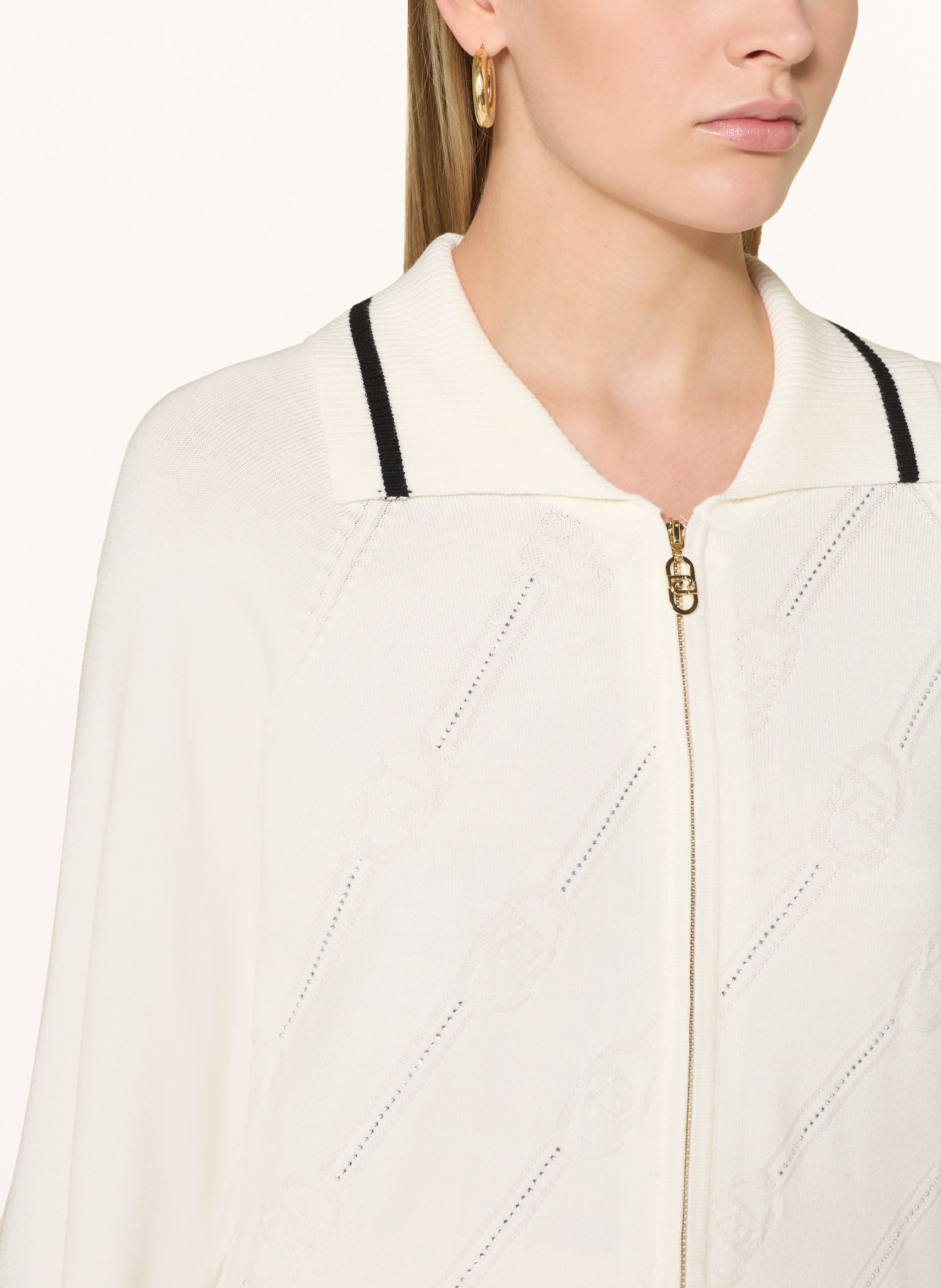 Thumbnail - Liu Jo Strickjacke Mit Schmucksteinen weiss