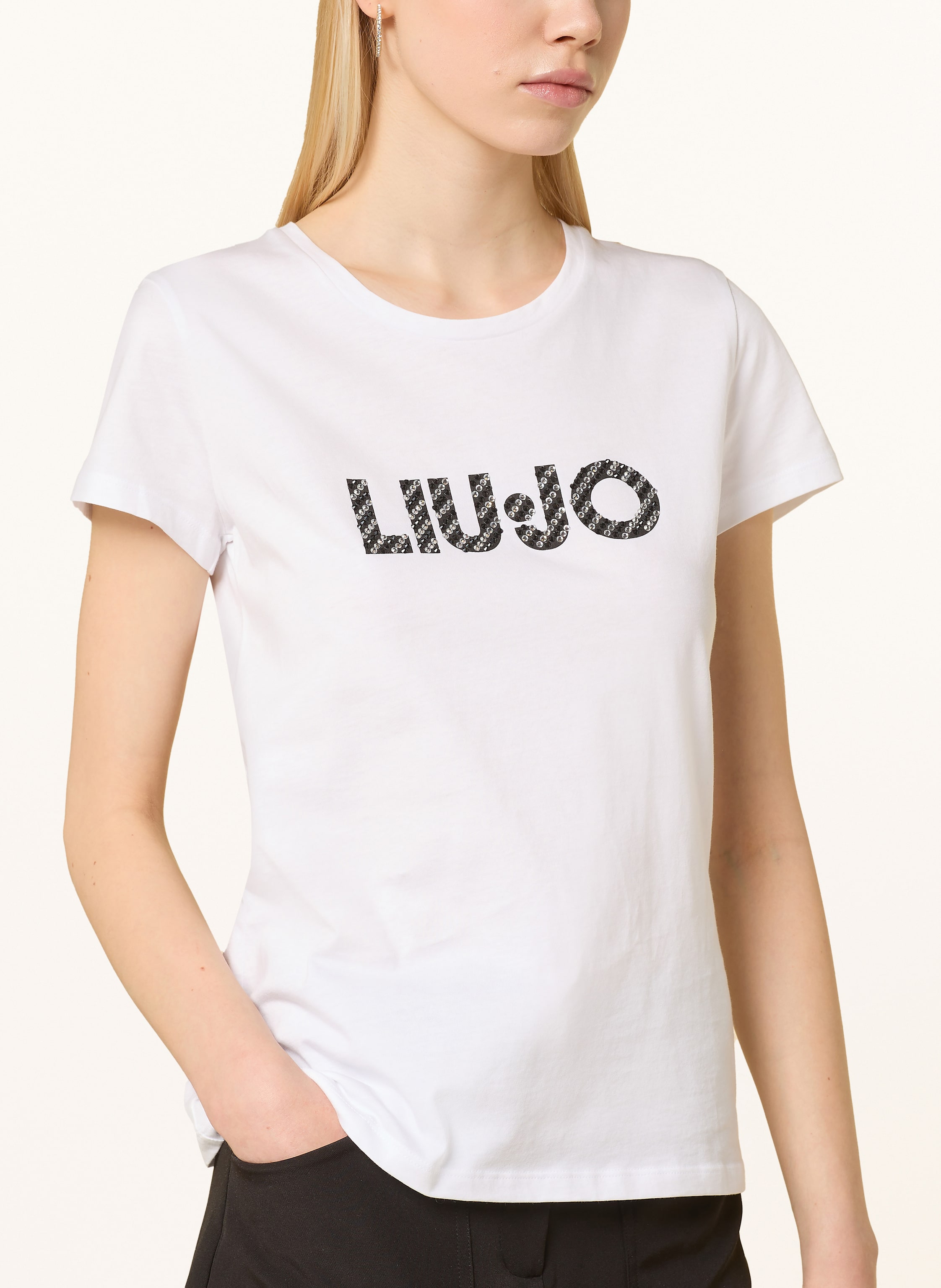 Thumbnail - Liu Jo T-Shirt Mit Schmucksteinen weiss