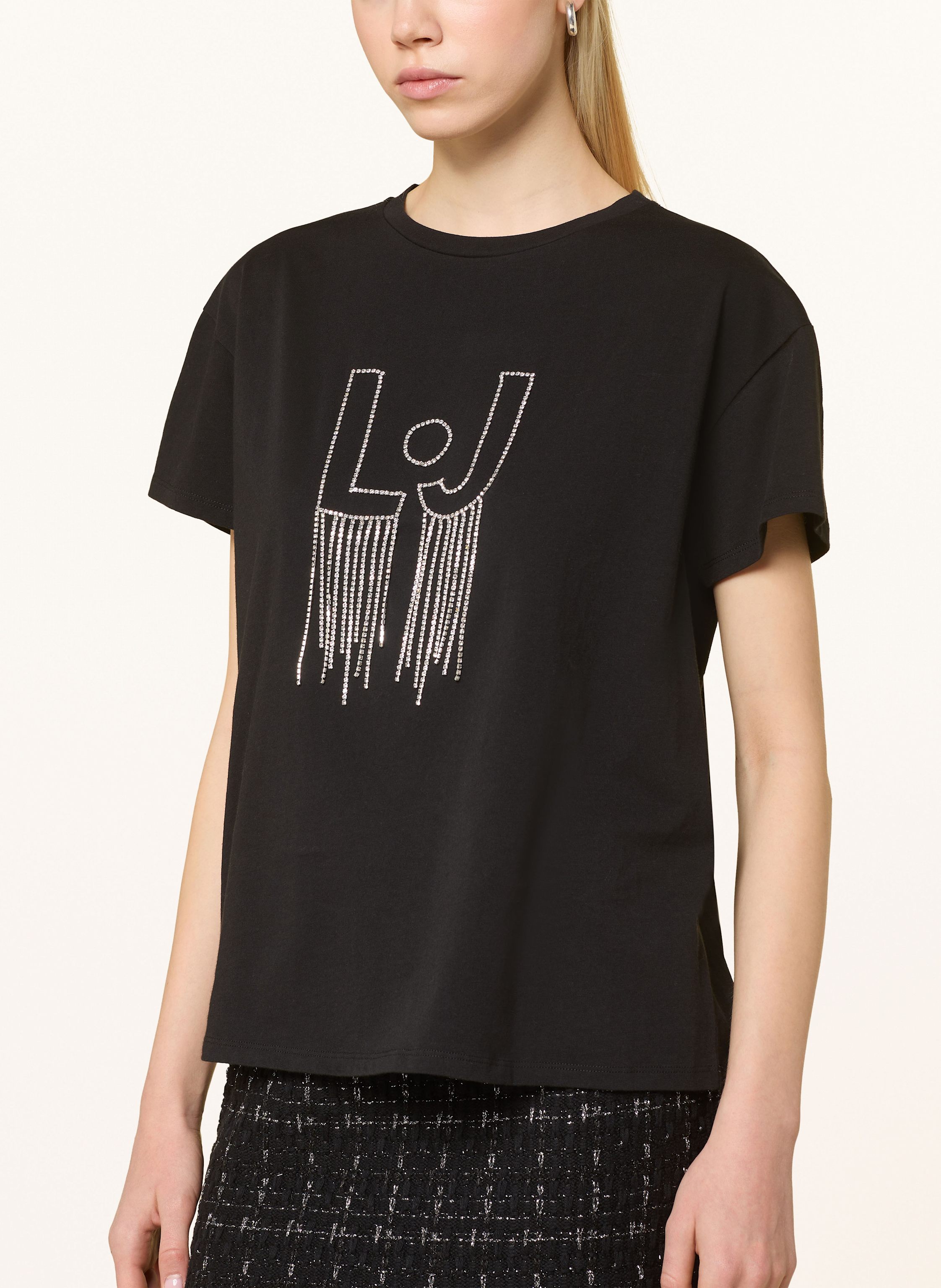 Thumbnail - Liu Jo T-Shirt Mit Schmucksteinen schwarz
