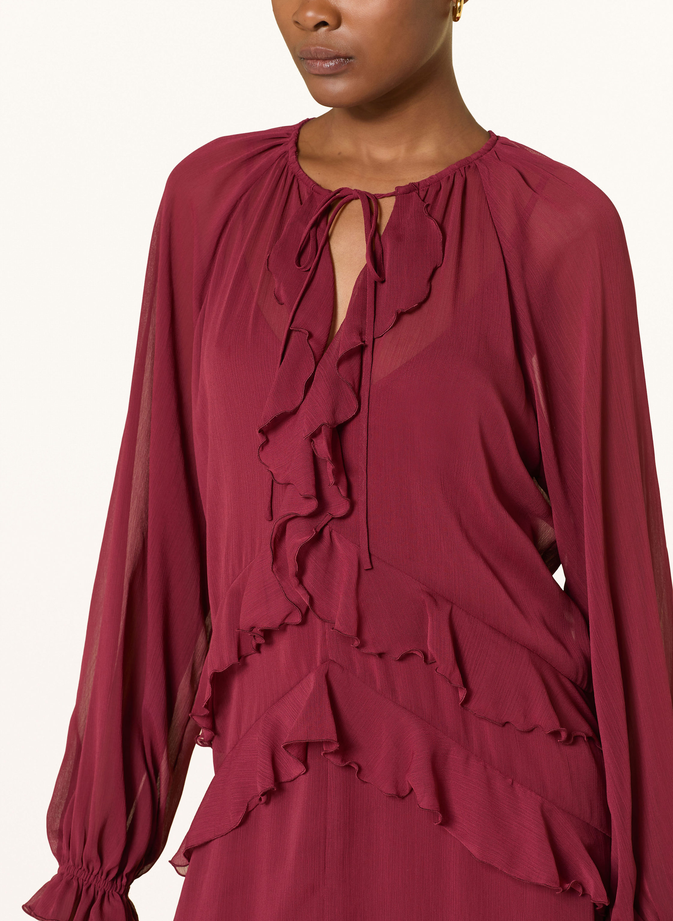 Thumbnail - Mrs & Hugs Musselinkleid Mit Volants rot