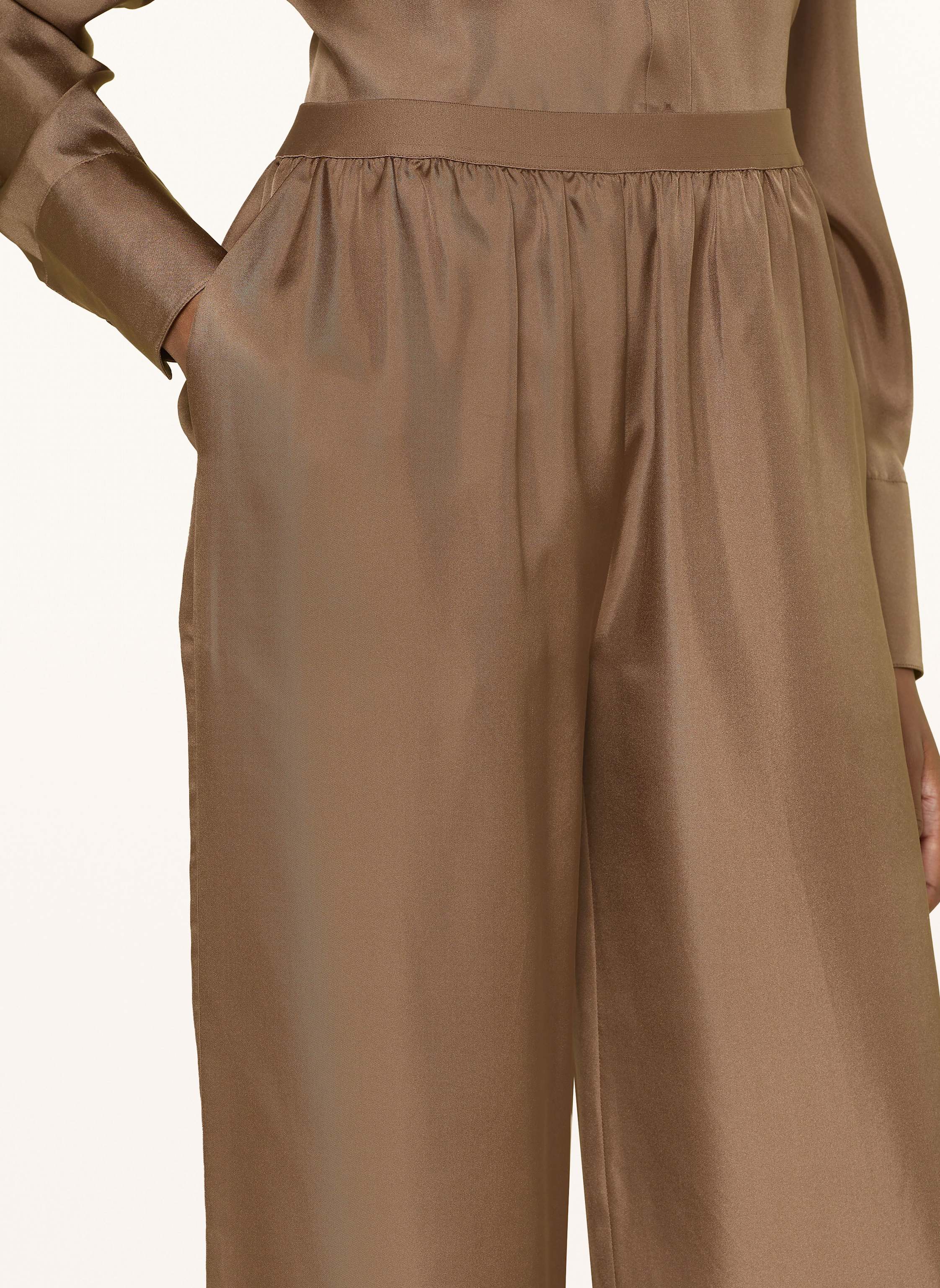 Thumbnail - Mrs & Hugs Marlenehose Aus Seide braun