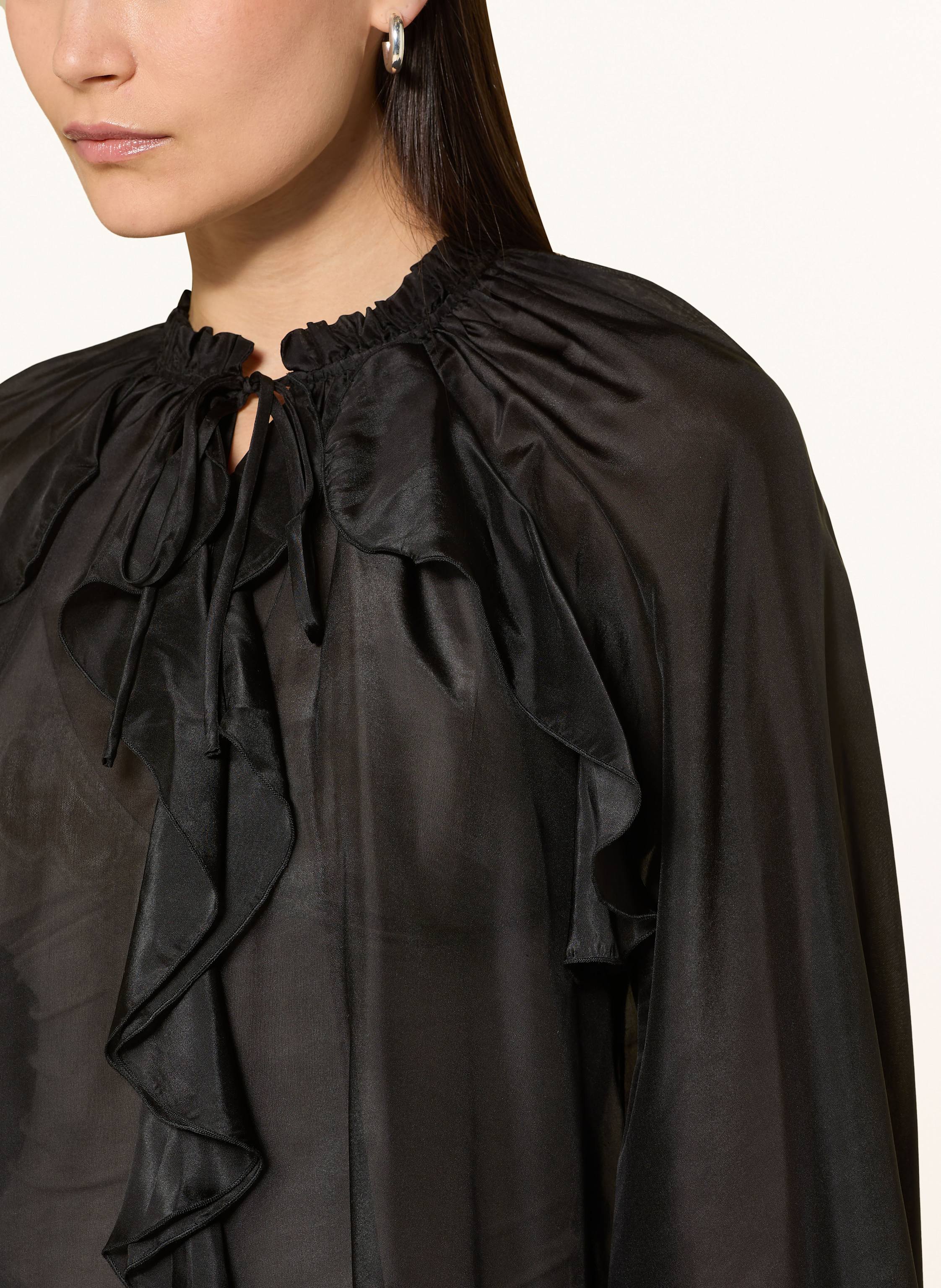 Thumbnail - Mrs & Hugs Blusenshirt Mit Volants schwarz