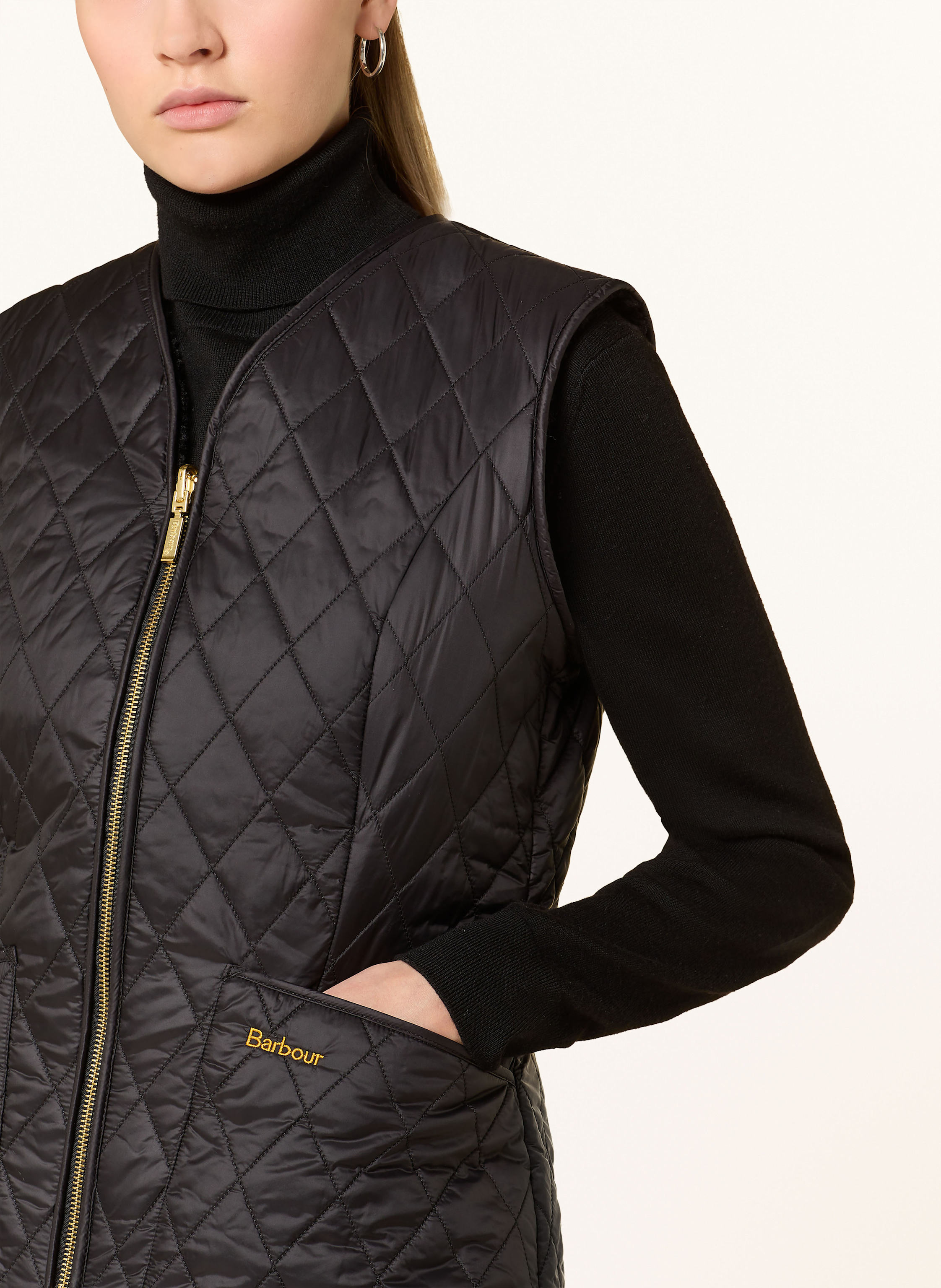 Thumbnail - Barbour Weste Markenfi Mit Teddyfell schwarz
