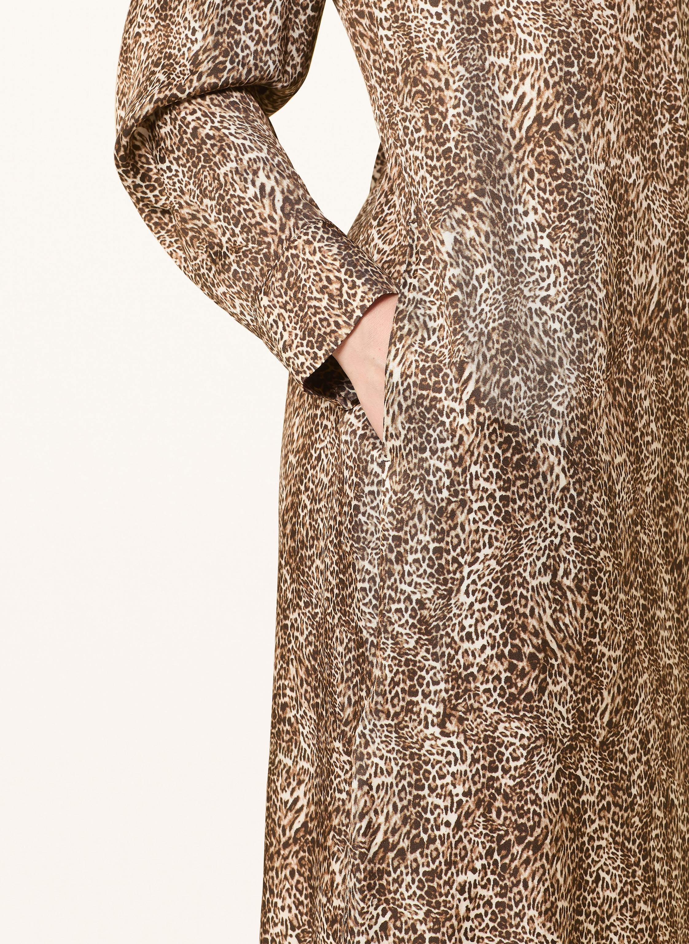 Thumbnail - Elena Miro Hemdblusenkleid Aus Satin beige