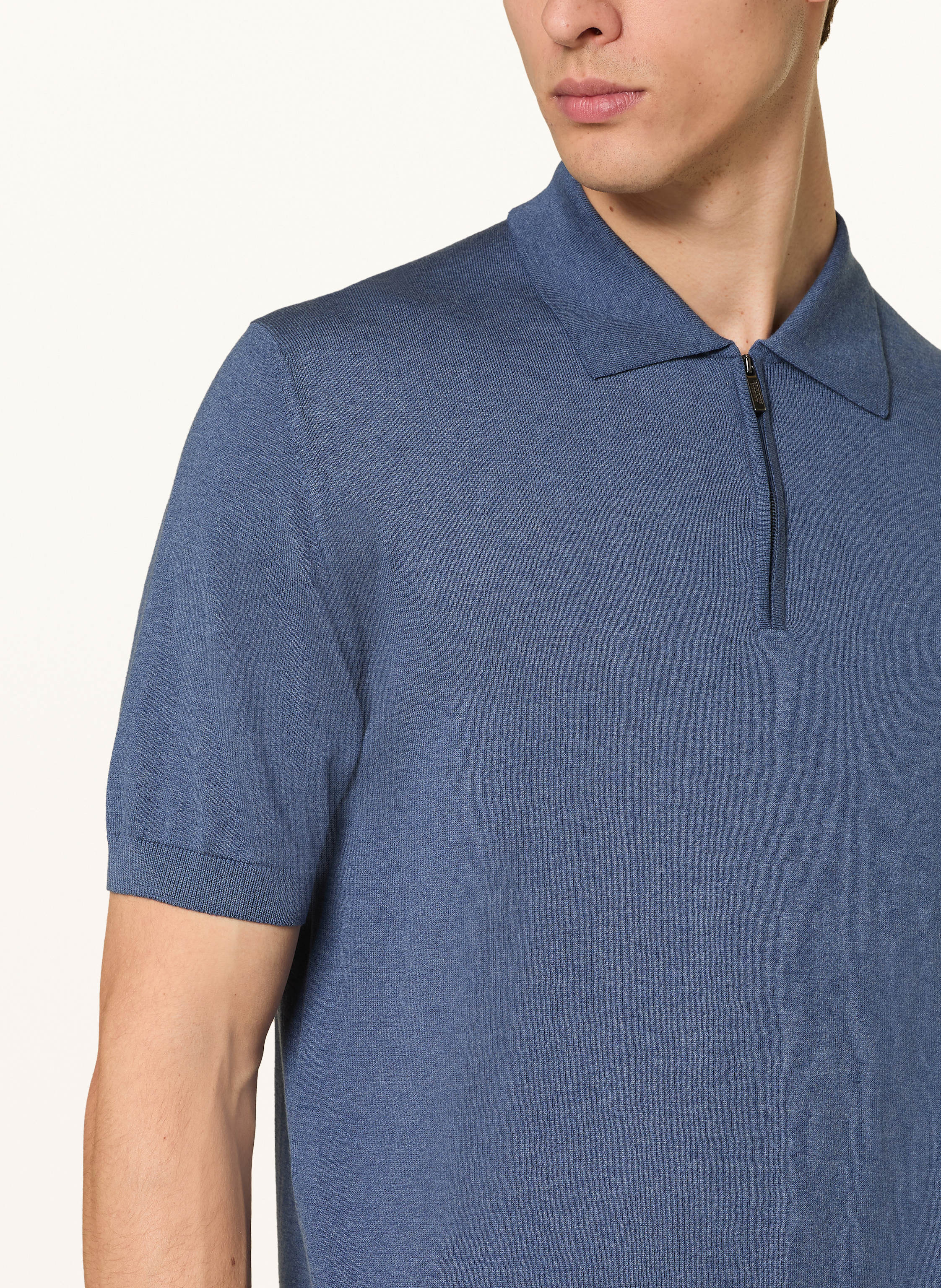 Thumbnail - Maurizio Baldassari Strick-Poloshirt Mit Seide blau