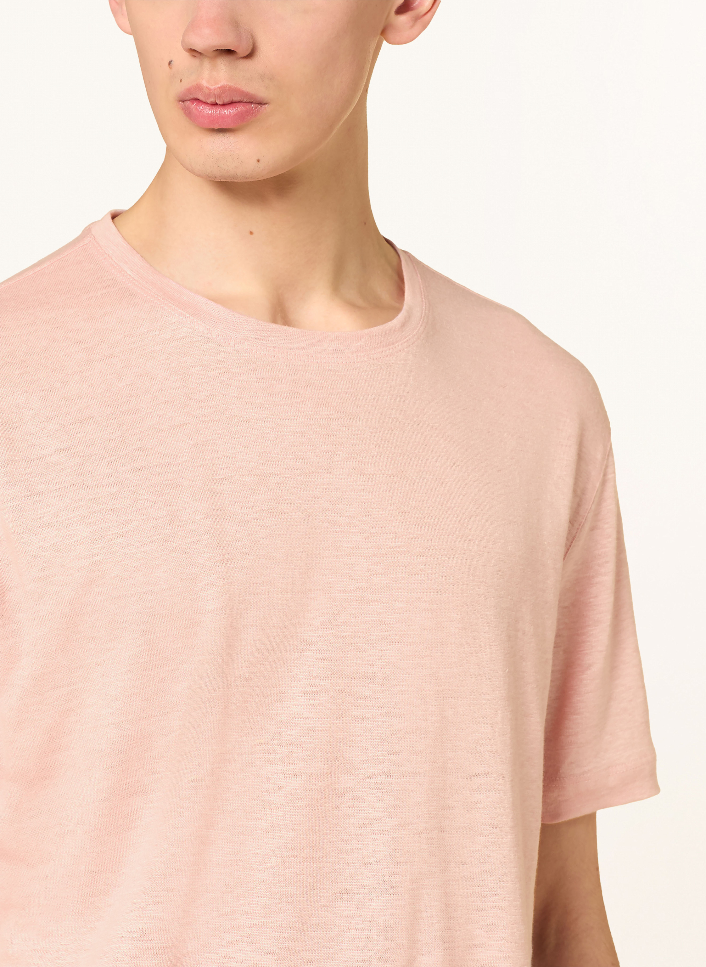 Thumbnail - Boss T-Shirt Taut Aus Leinen orange