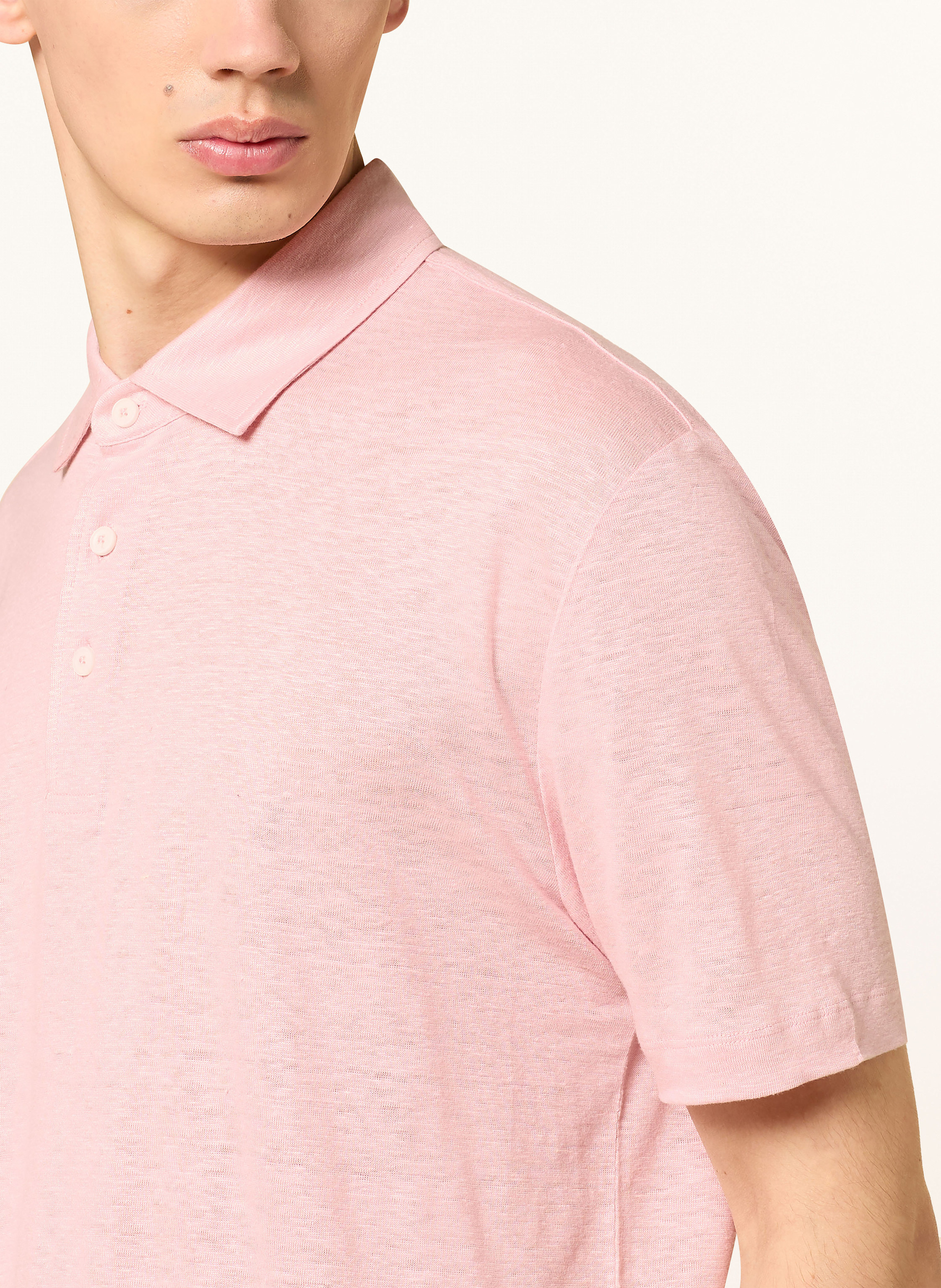 Thumbnail - Boss Jersey-Poloshirt Parris Aus Leinen pink
