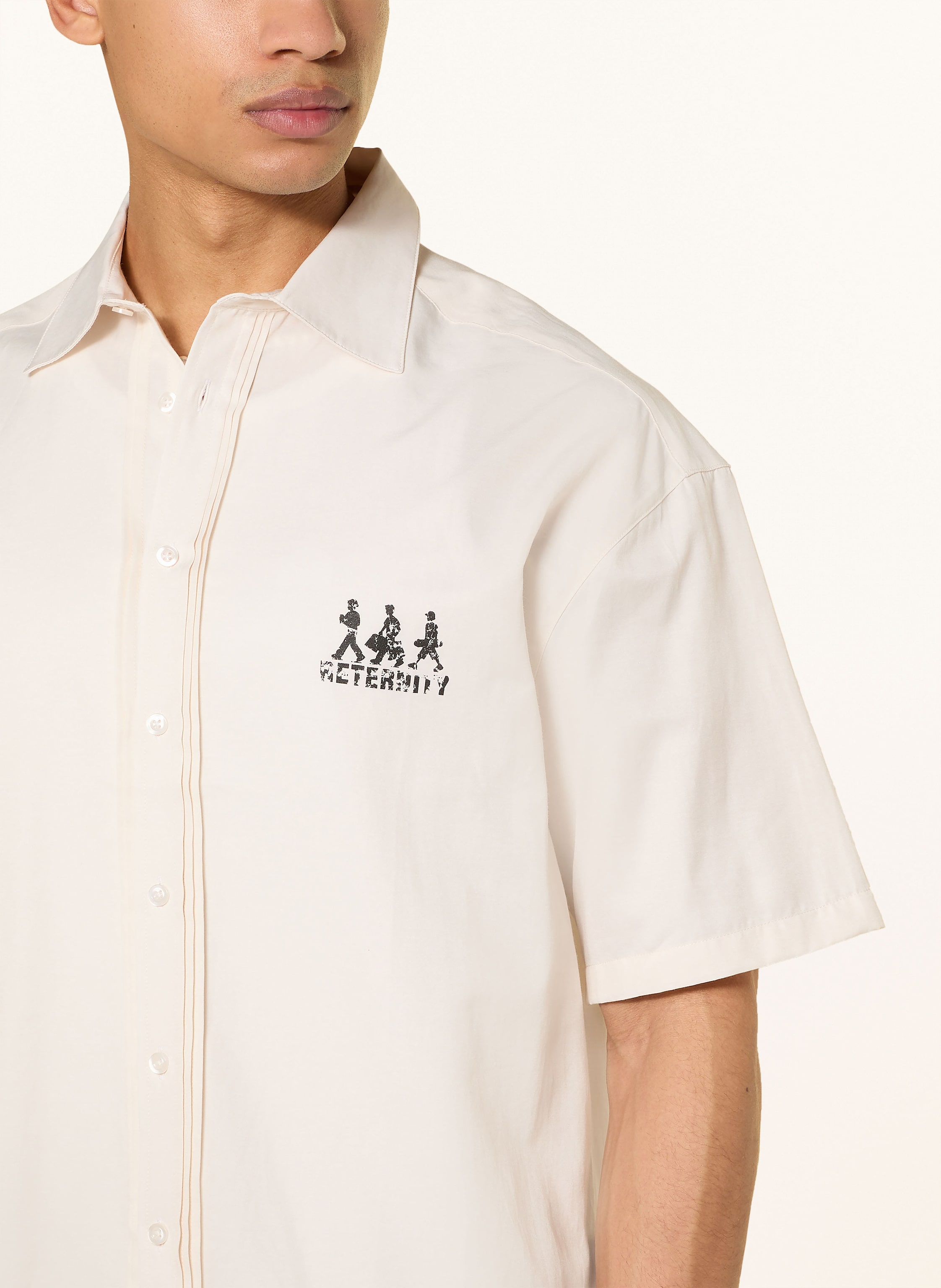 Thumbnail - Reternity Kurzarm-Hemd Creative Dept Logo Comfort Fit beige