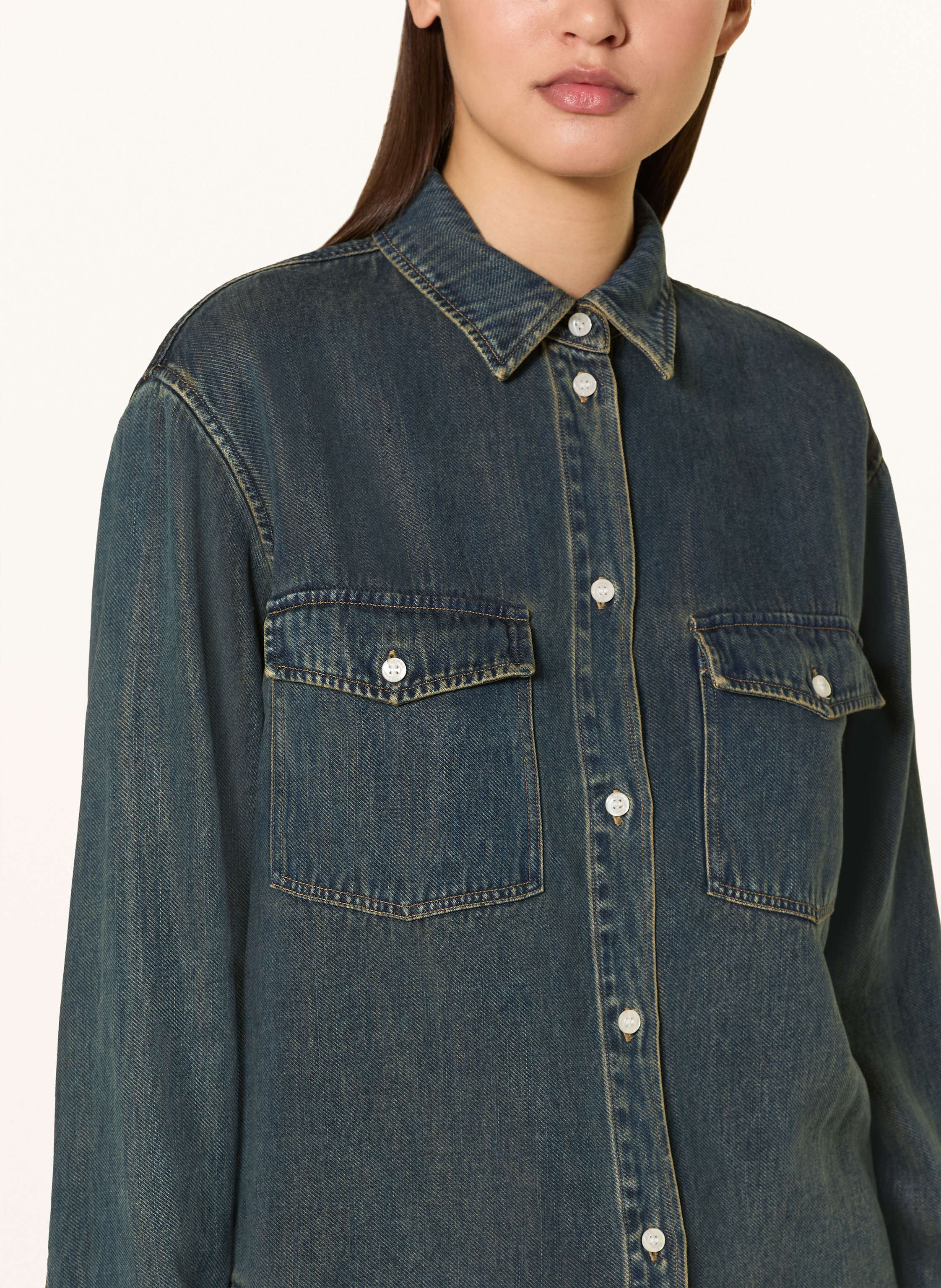 Thumbnail - Samsøe  Samsøe Jeansbluse Sabex blau