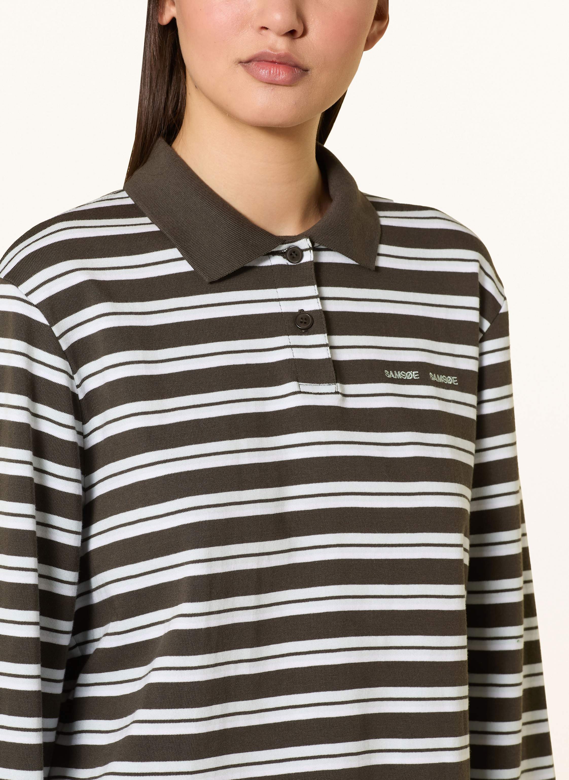 Thumbnail - Samsøe Samsøe Jersey-Poloshirt Sadover braun