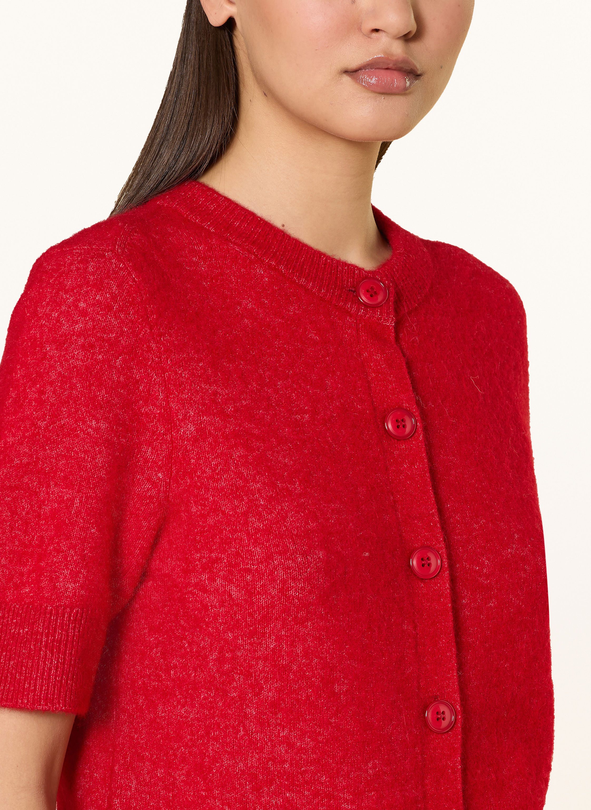 Thumbnail - Samsøe  Samsøe Strickjacke Sanoura Mit Merinowolle Und Alpaka rot