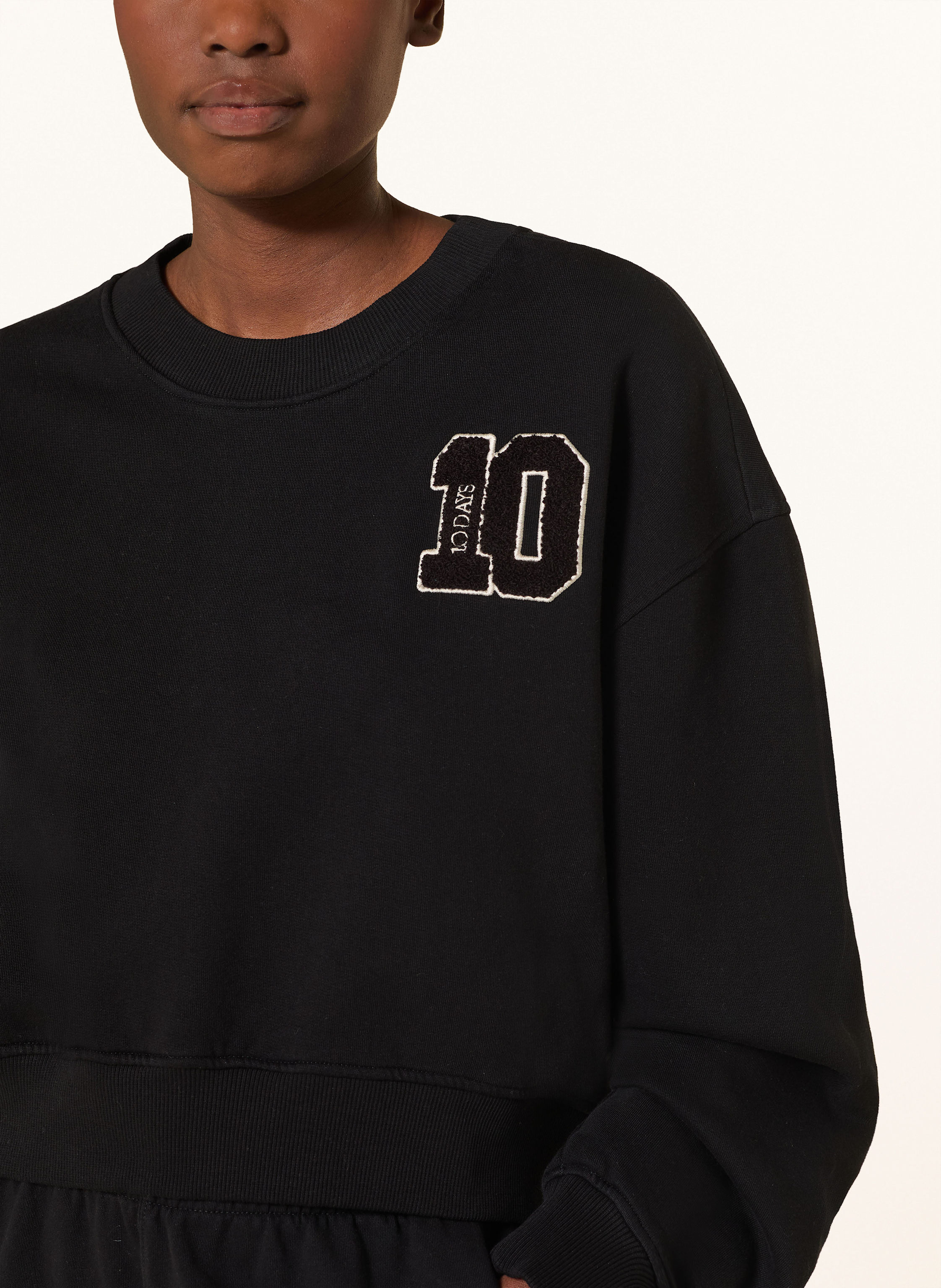 Thumbnail - 10days Cropped-Sweatshirt schwarz