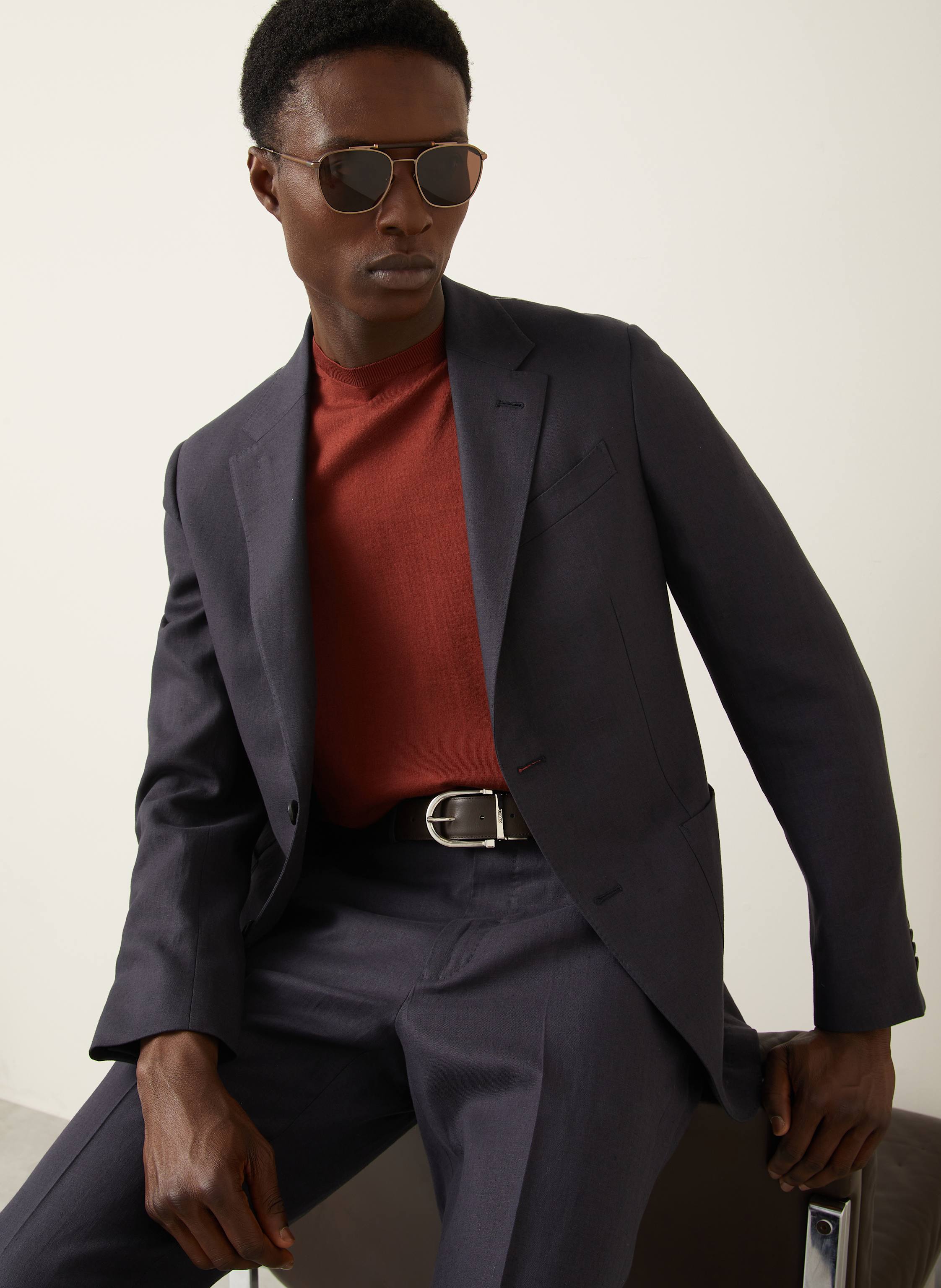 Thumbnail - Zegna Anzugsakko Extra Slim Fit Aus Leinen blau