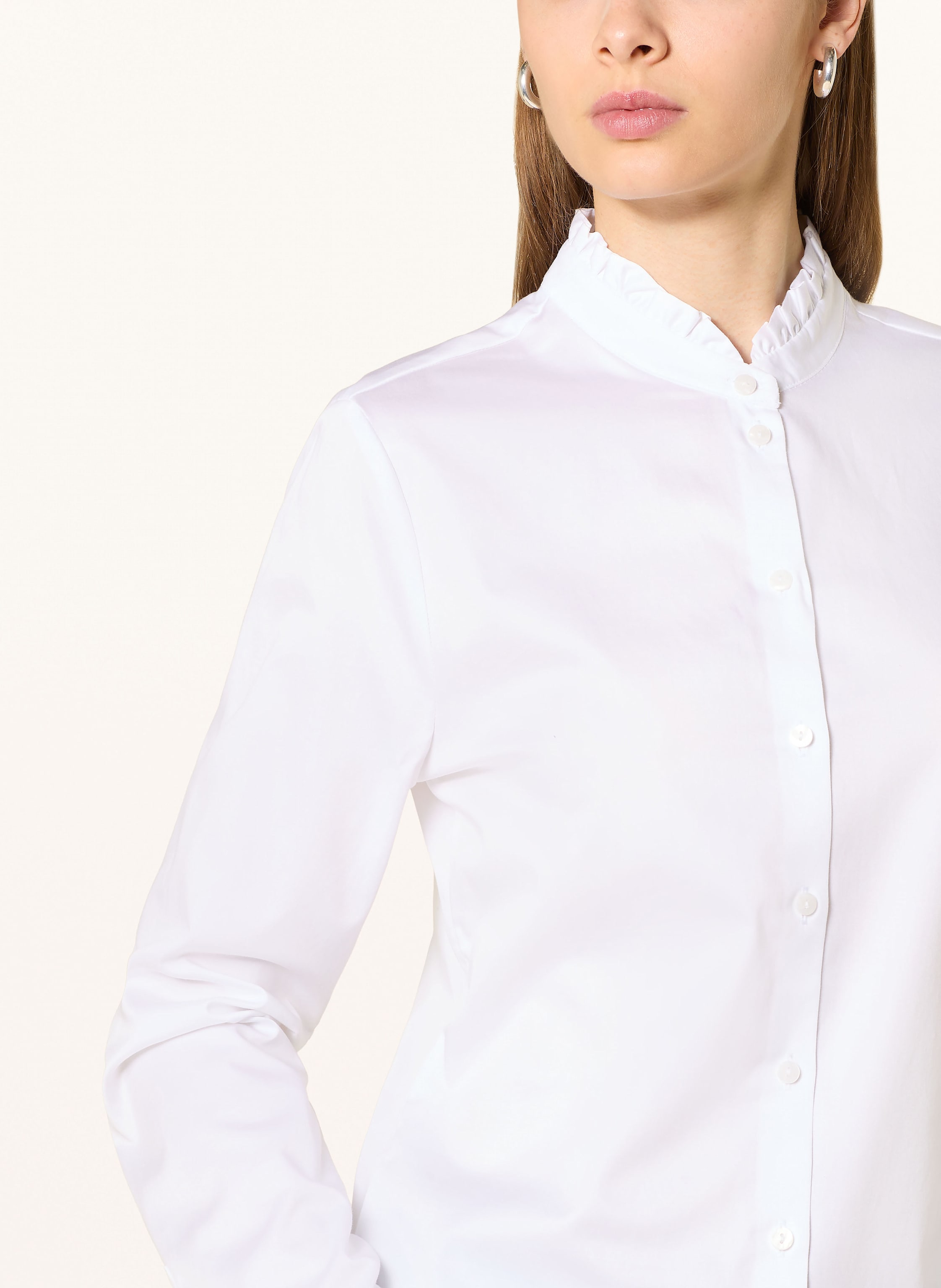 Thumbnail - Eterna Bluse Mit Rüschen weiss