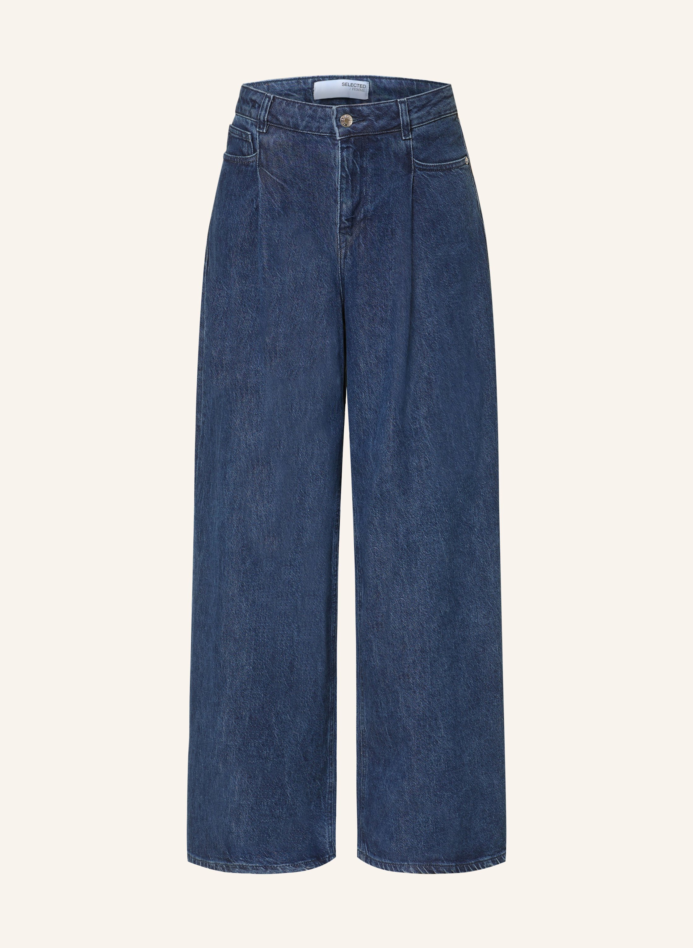 SELECTED Femme Wide leg jeans in dark blue denim