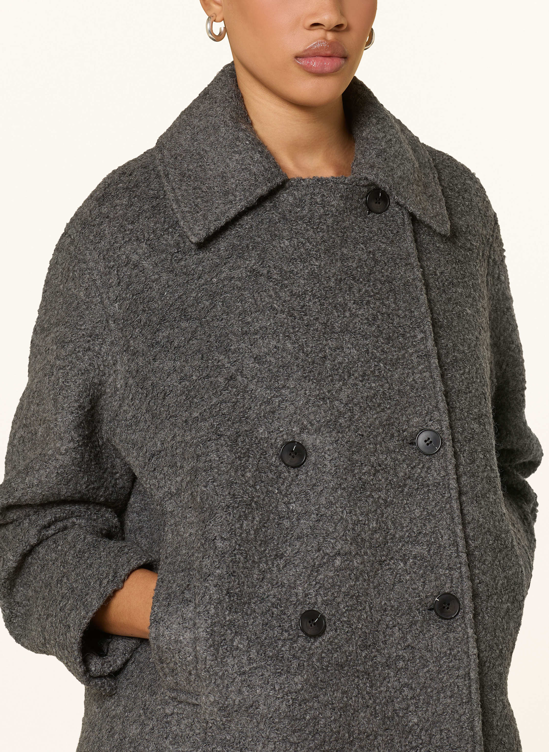 Thumbnail - Selected Femme Bouclé-Jacke grau