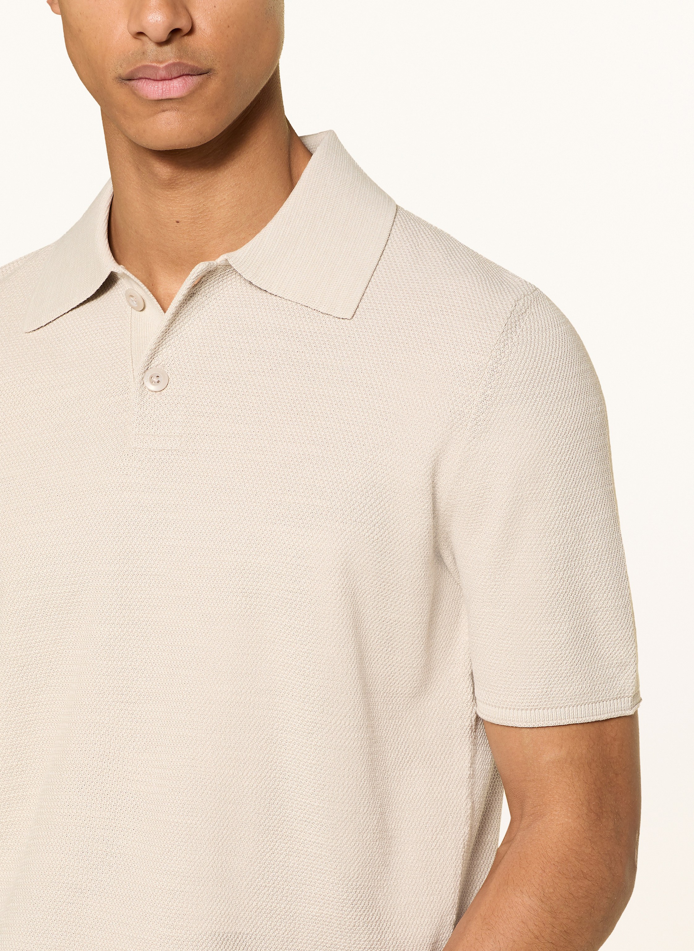 Thumbnail - Marc O'polo Strick-Poloshirt Regular Fit grau