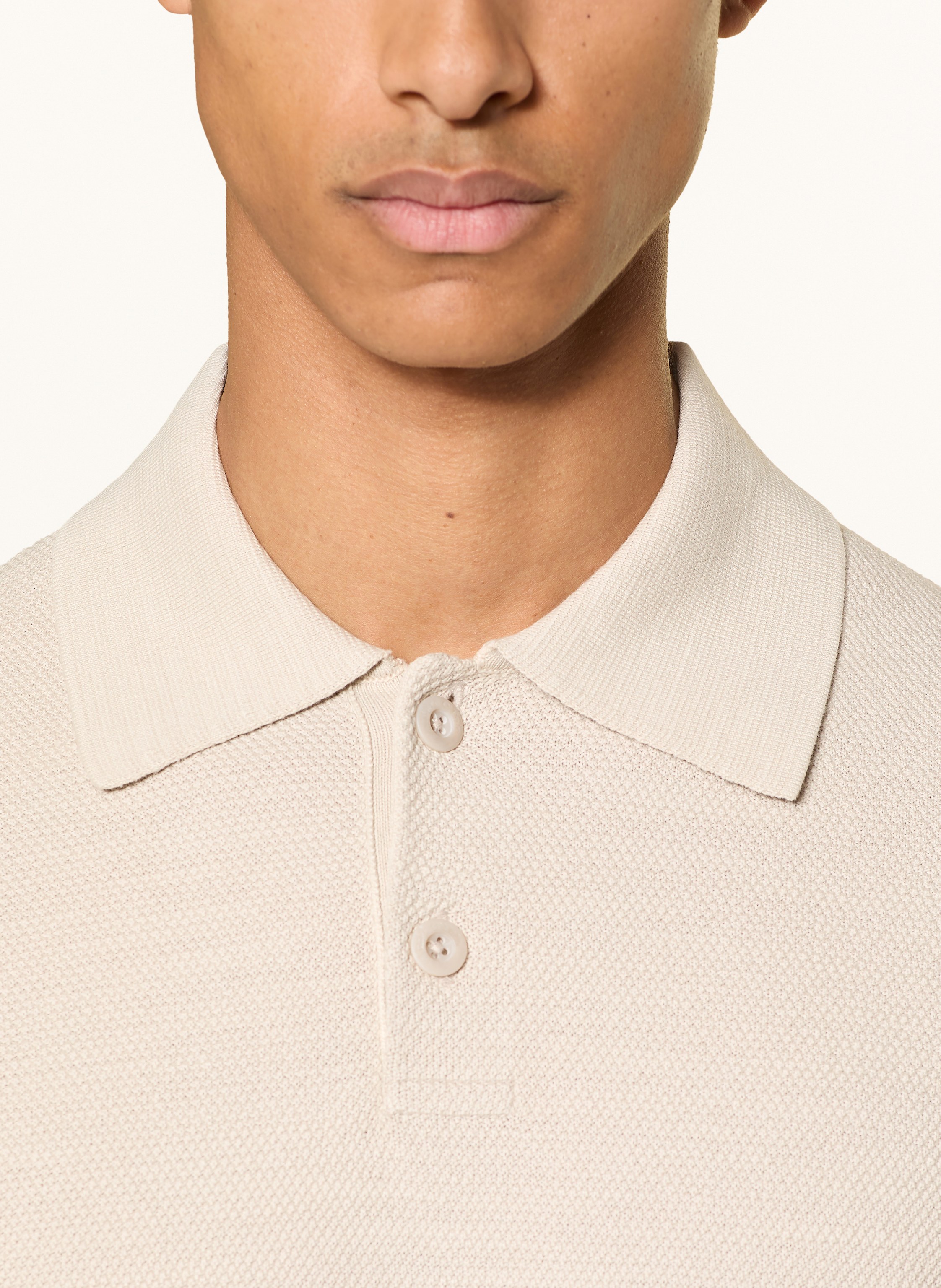 Thumbnail - Marc O'polo Strick-Poloshirt Regular Fit grau