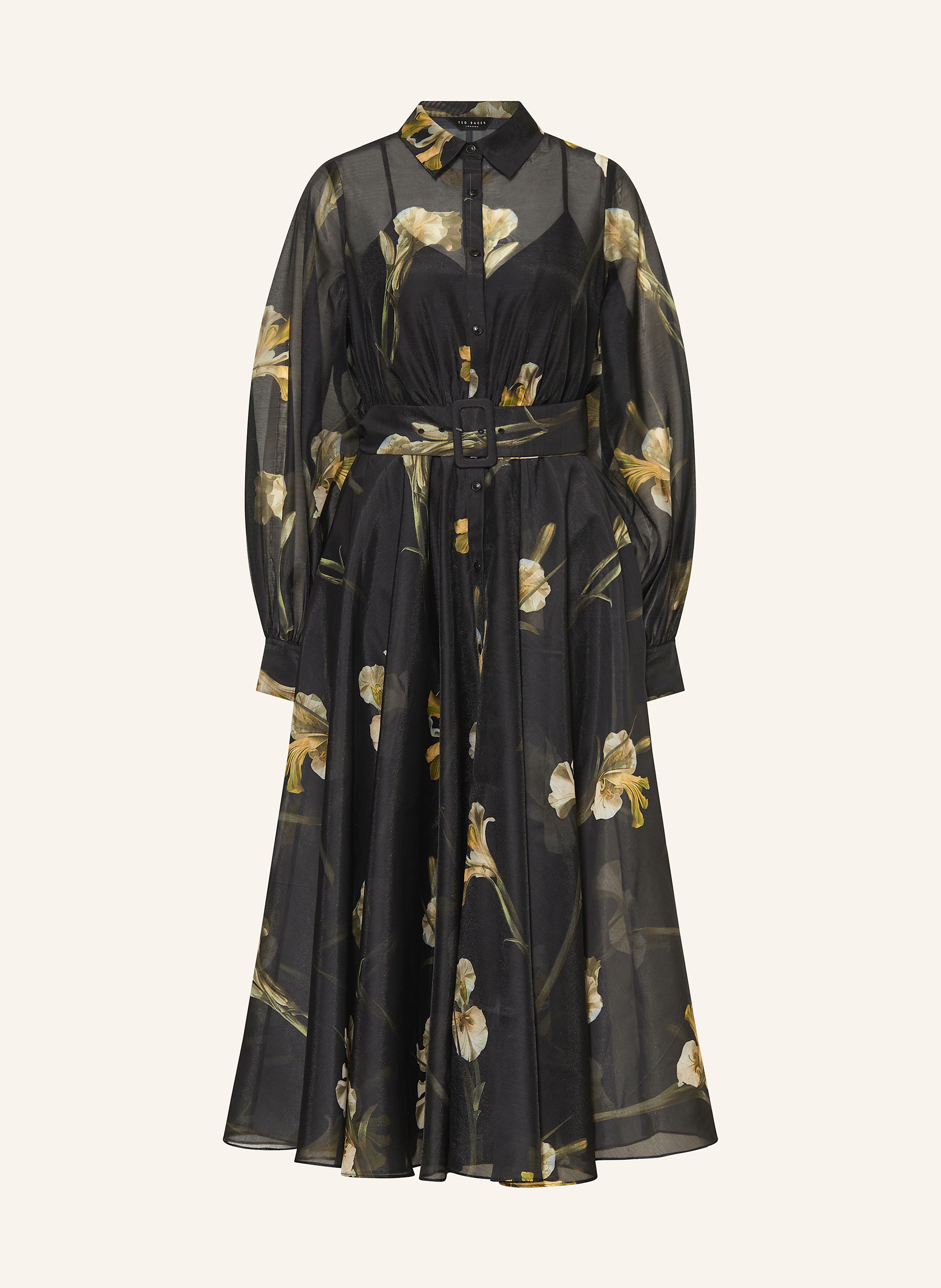 Vestido De Point De Cocón Ted Baker - Dorado, Con Detalles Elegantes