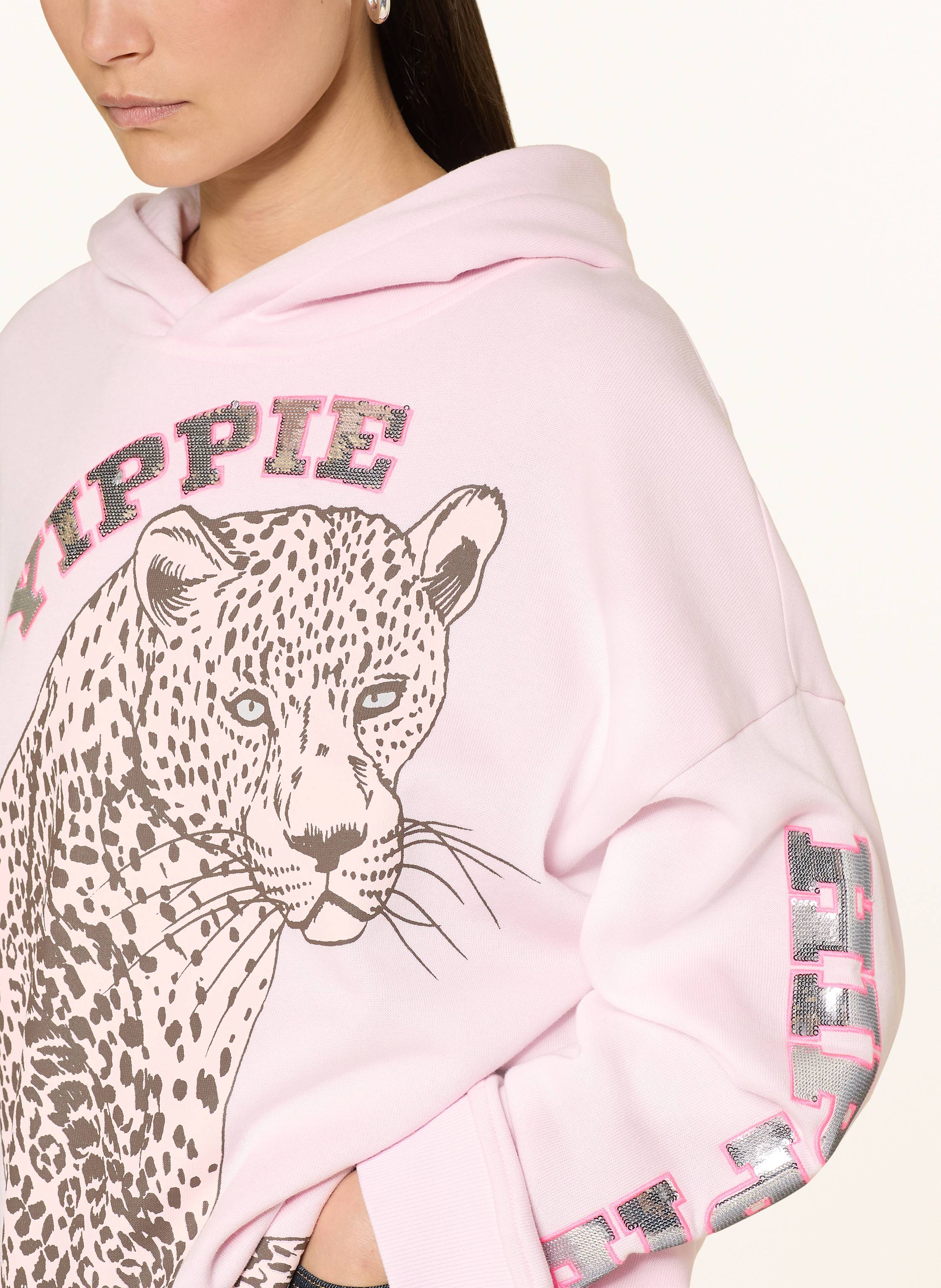 Thumbnail - Yippie Hippie Hoodie Mit Pailletten rosa