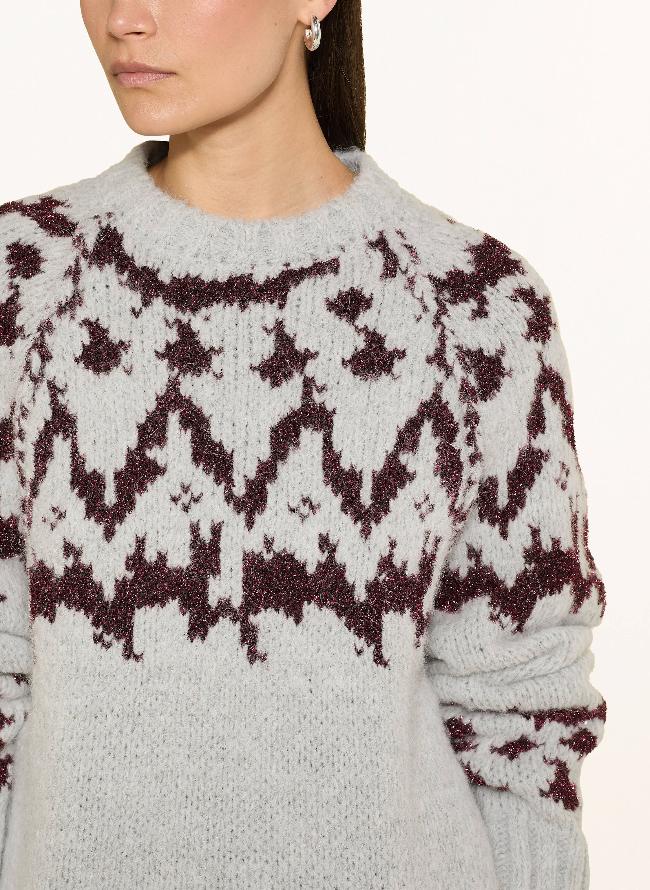 Thumbnail - Yippie Hippie Pullover Mit Glitzergarn grau