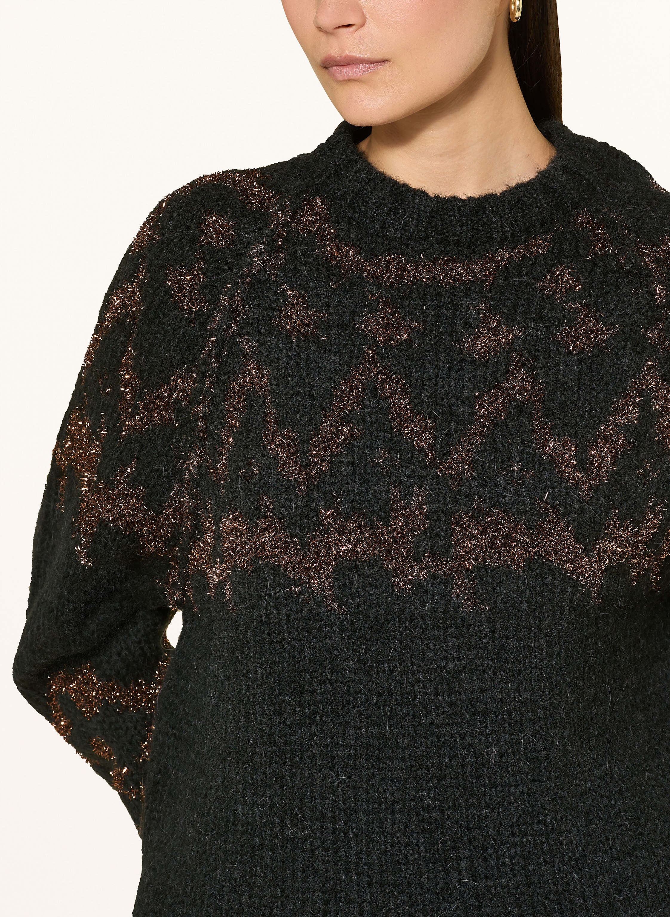 Thumbnail - Yippie Hippie Pullover Mit Glitzergarn schwarz