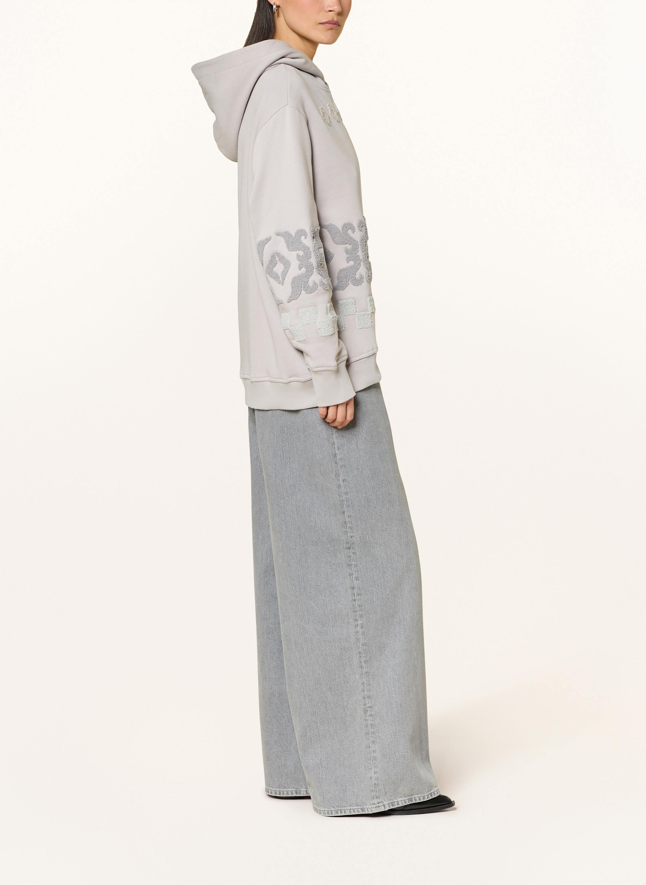 Thumbnail - Yippie Hippie Hoodie Mit Glitzergarn grau