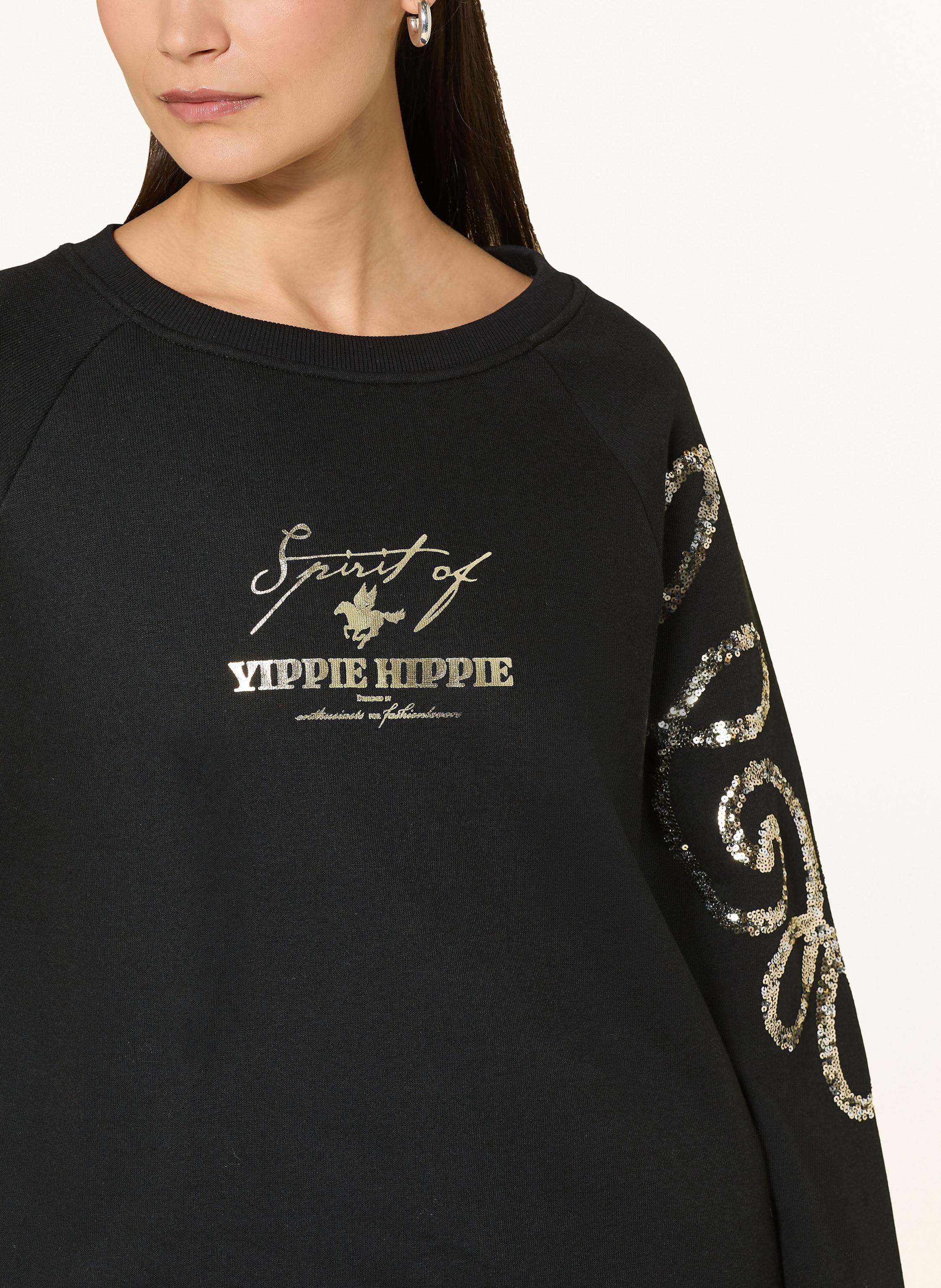 Thumbnail - Yippie Hippie Sweatshirt Mit Pailletten schwarz