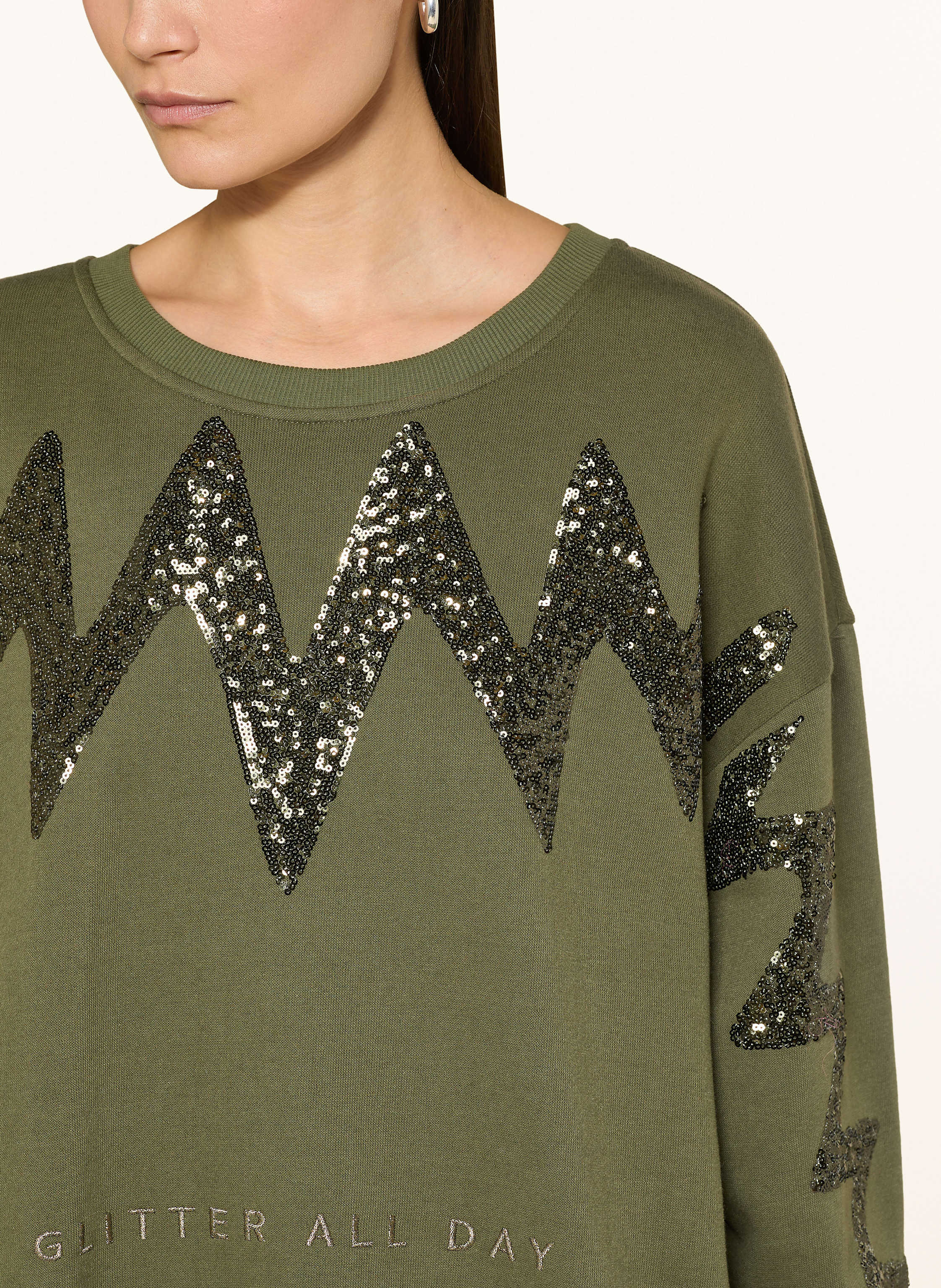 Thumbnail - Yippie Hippie Sweatshirt Mit Pailletten gruen