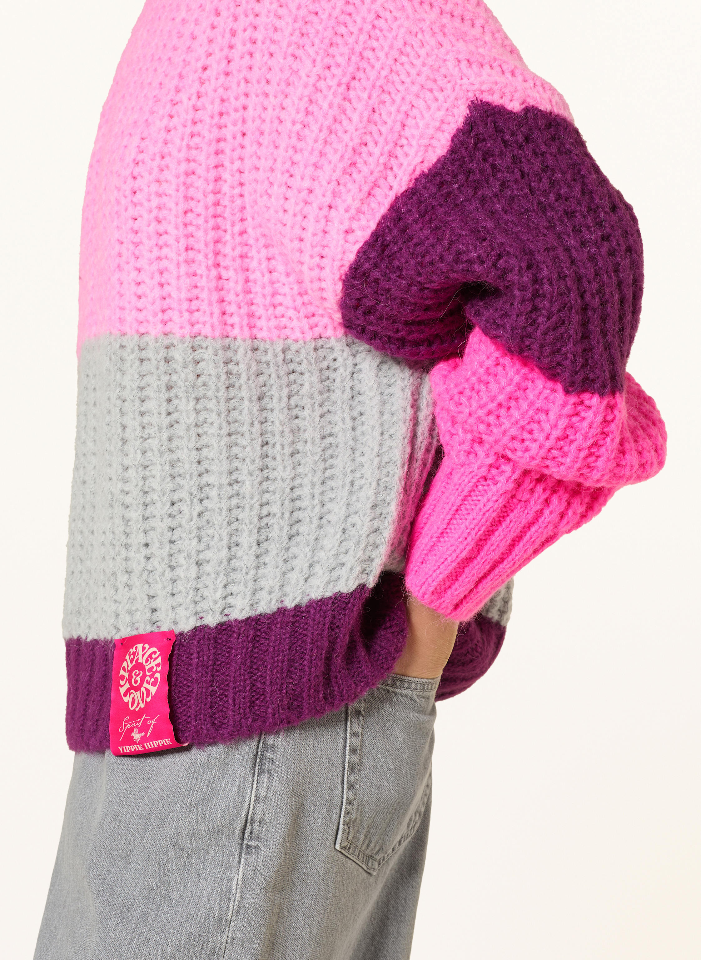 Thumbnail - Yippie Hippie Oversized-Pullover pink