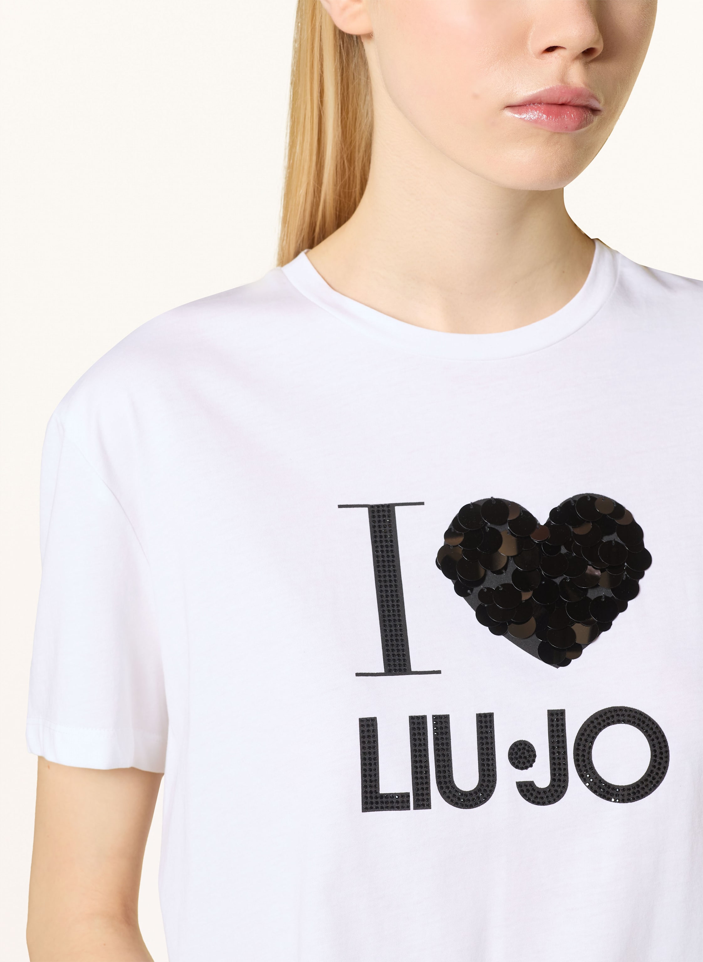 Thumbnail - Liu Jo T-Shirt Mit Pailletten weiss
