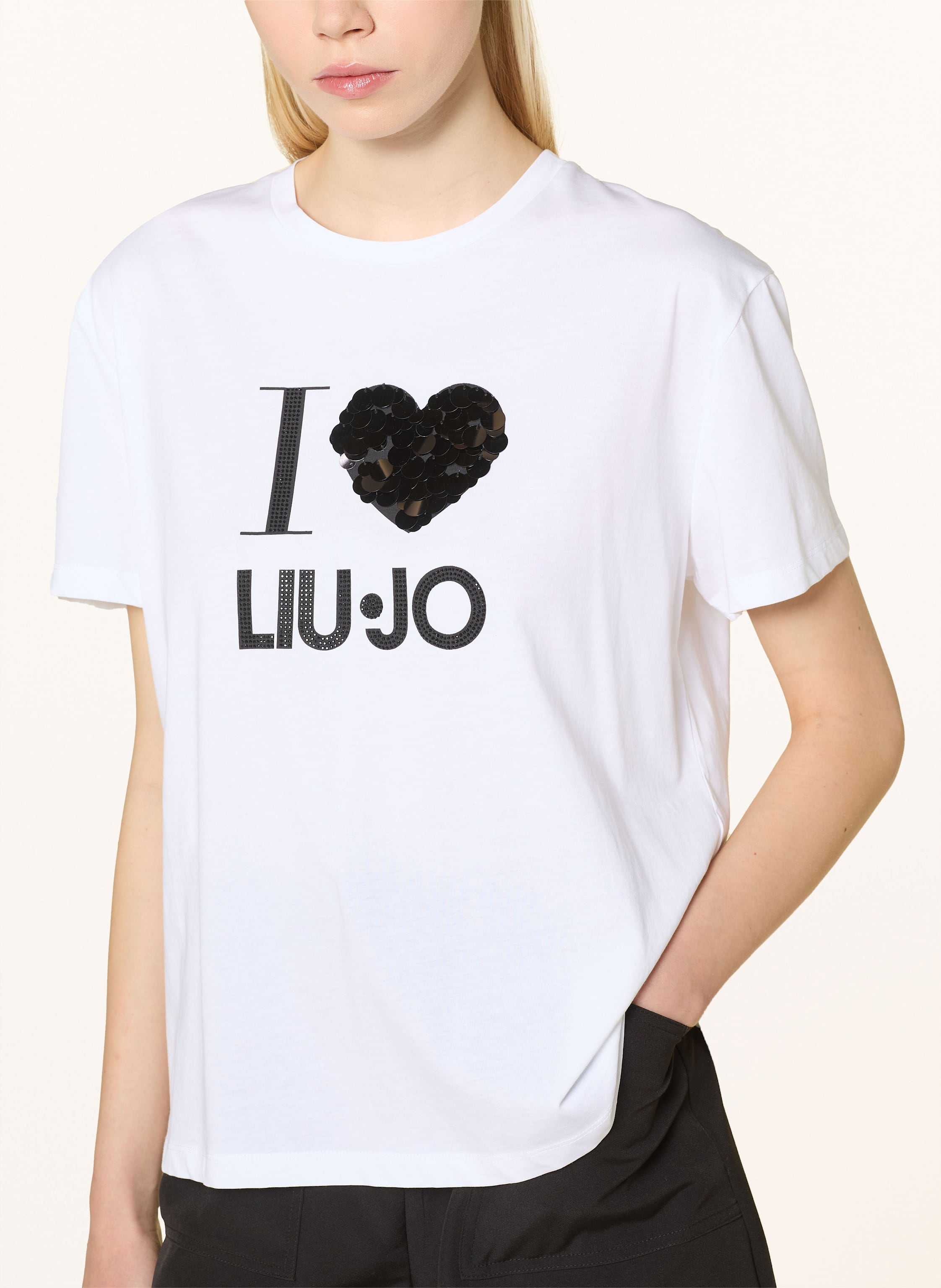 Thumbnail - Liu Jo T-Shirt Mit Pailletten weiss